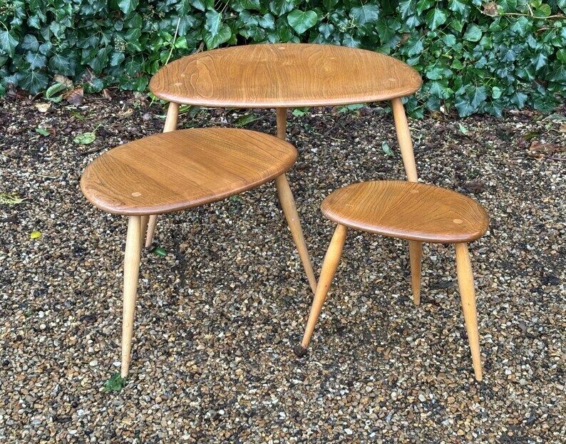 Vintage Ercol Pebble Nest Of Tables photo buy