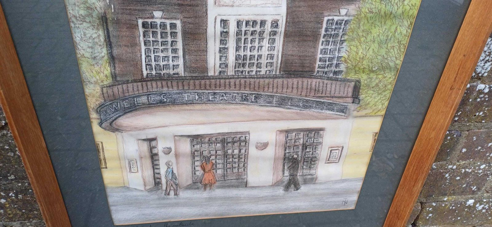 Large Sadler's Wells Original Vintage Pencil / Pastel Naive Art Picture, Framed In Quality Mount And Glazed Wooden Frame (54cm X 79cm) photo buy
