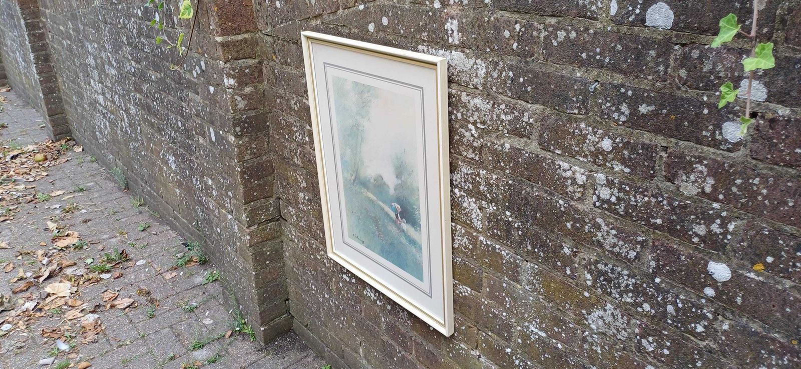 Spring Showers Print By Adolf Sehring, 1980s Print In Gorgeous Vintage Quality Glazed Frame (49.5cm X 60cm) photo vintage
