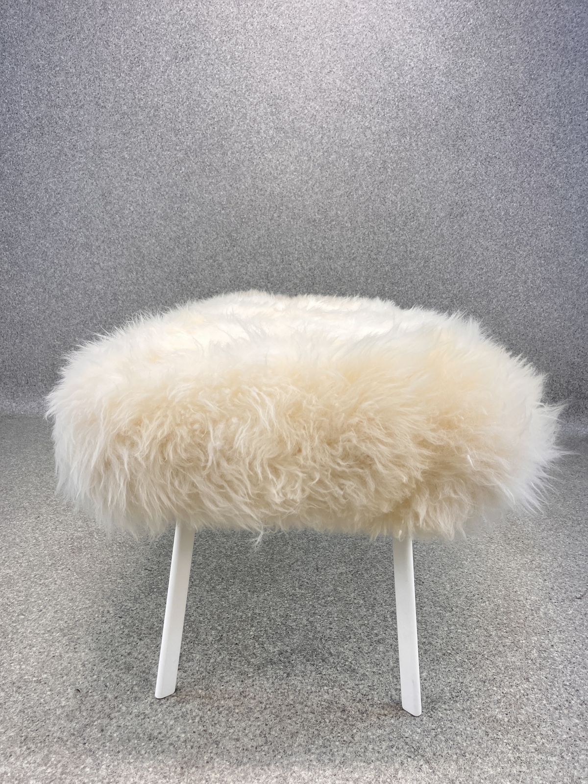 White Yeti Real Sheepskin Fluffy Furry Bench Chair  Bedside photo Furniture