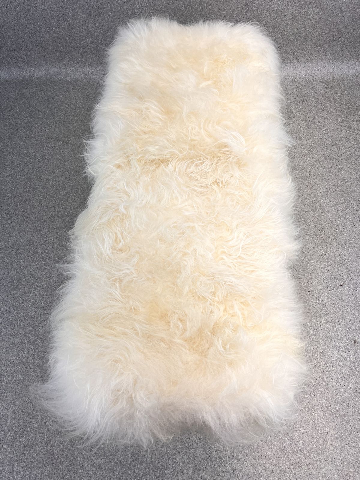 White Yeti Real Sheepskin Fluffy Furry Bench Chair Bedside photo for sale