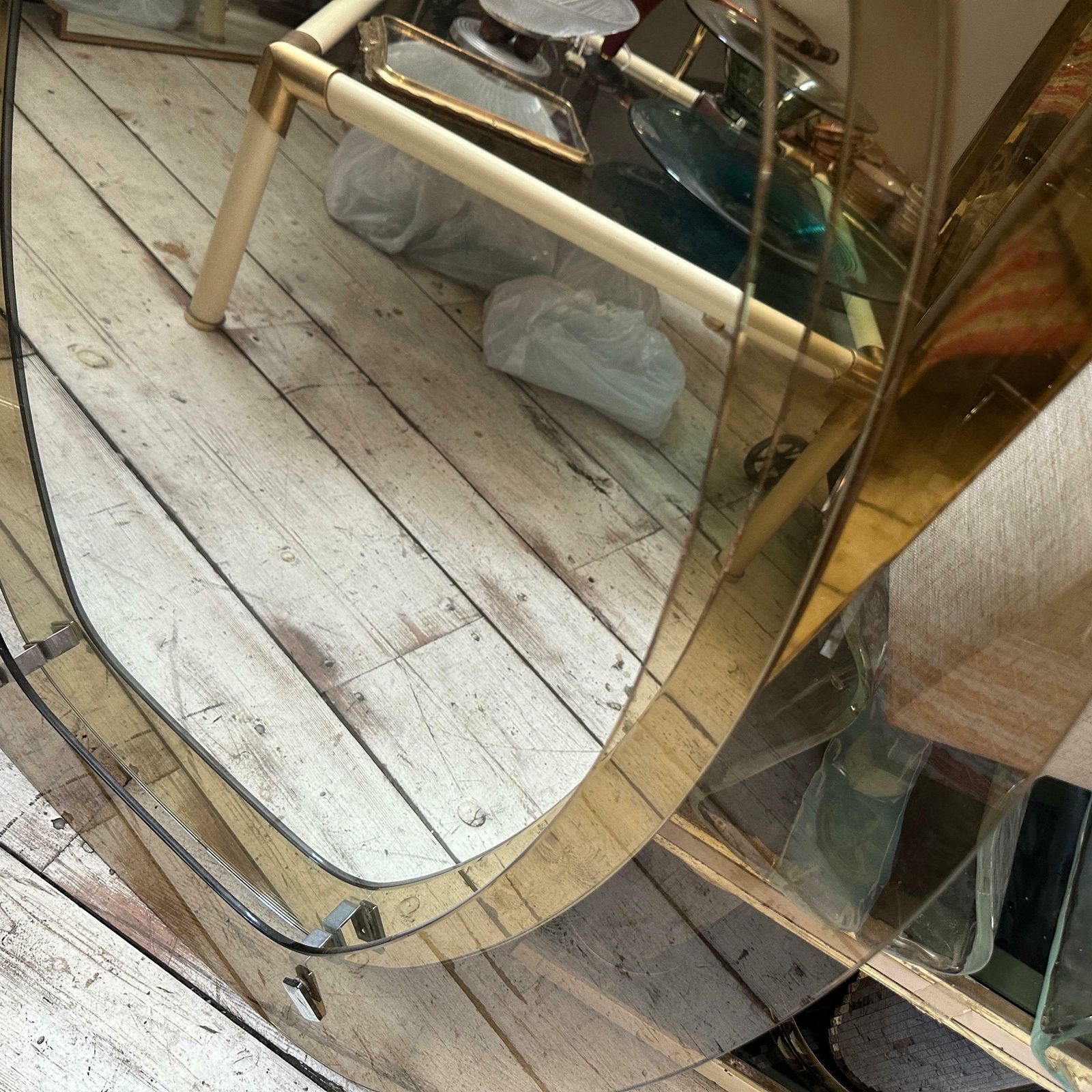 1970s Space Age Amber And Smoked Glass Wall Mirror By Veca photo buy