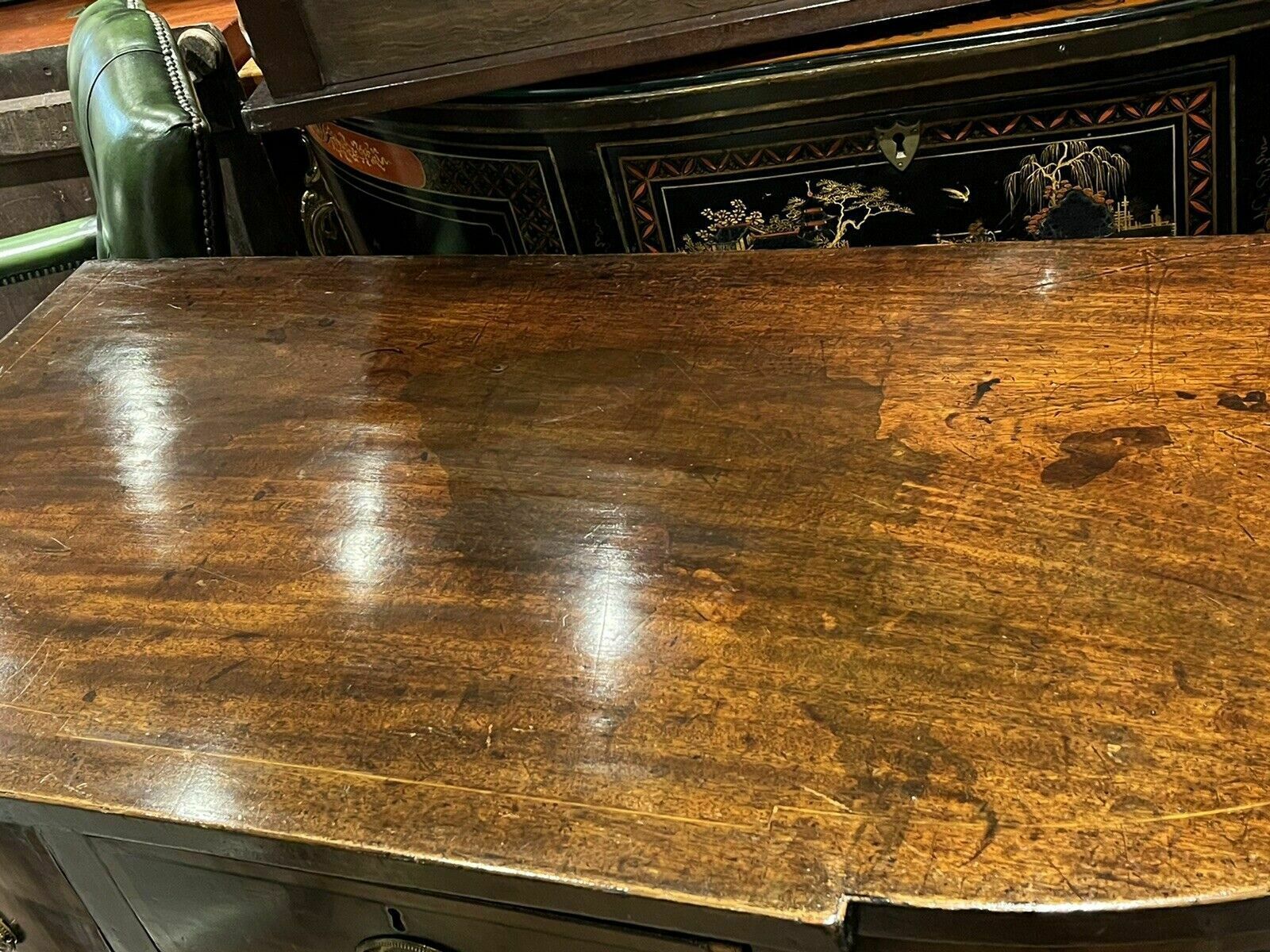 Georgian Inlaid Mahogany Sideboard. Small Proportions. Brass Handles. photo 711.0
