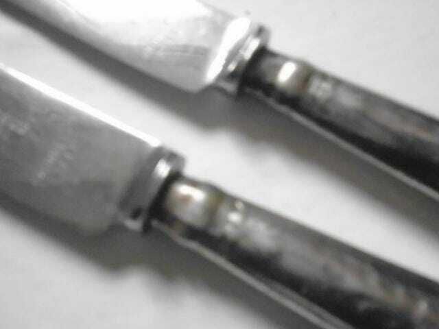 2 Antique Silver Plated Blunt Round Nose Knives, Hollow Butter Knives 10 Inch, Carrington And Co. Ltd, London photo vinterior