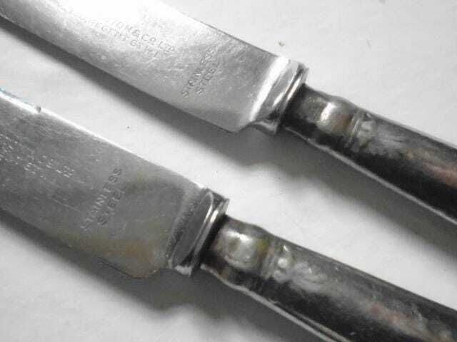 2 Antique Silver Plated Blunt Round Nose Knives, Hollow Butter Knives 10 Inch, Carrington And Co. Ltd, London photo buy