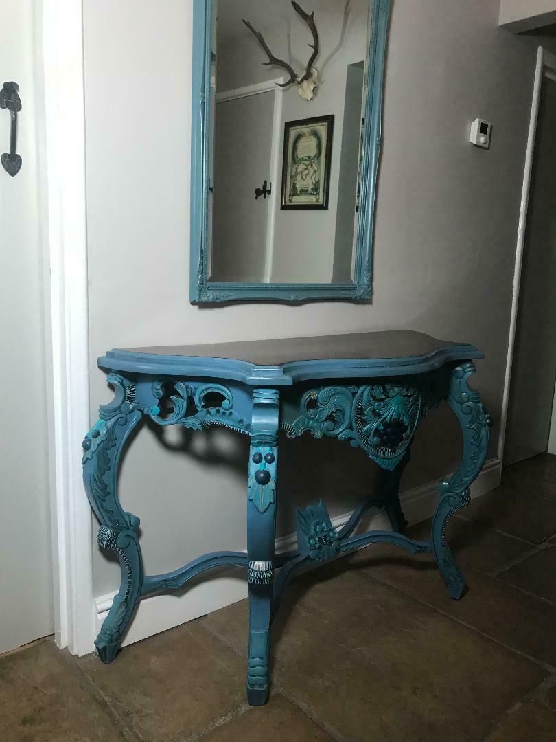 Mid Century Rococo Style Hand Painted Console photo for sale