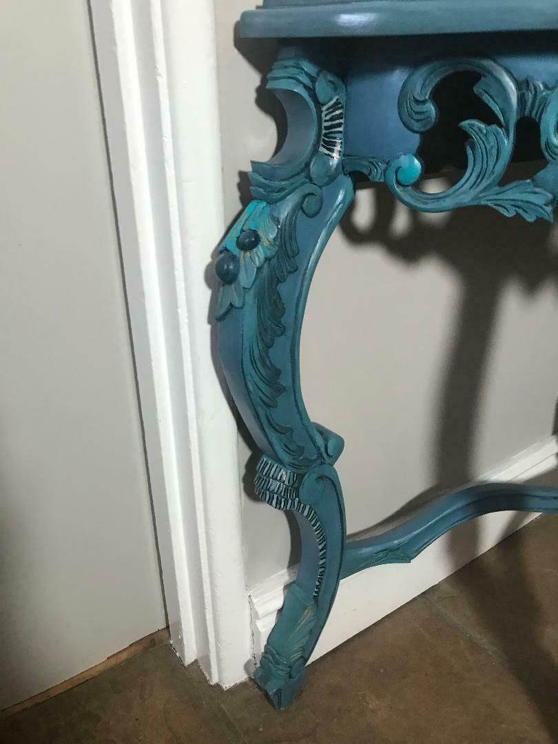 Mid Century Rococo Style Hand Painted Console photo vintage
