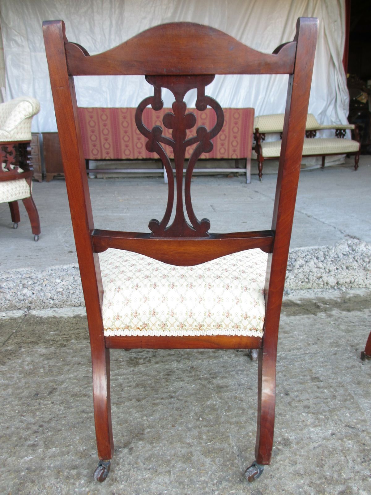 photo vinterior Superbvictorian Mahogany Upholstered 5 Piece Parlour Suite