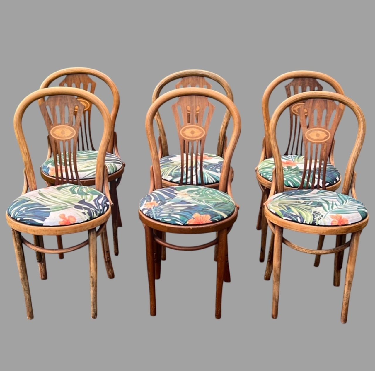 A Set Of Six Bentwood Beechwood Chairs