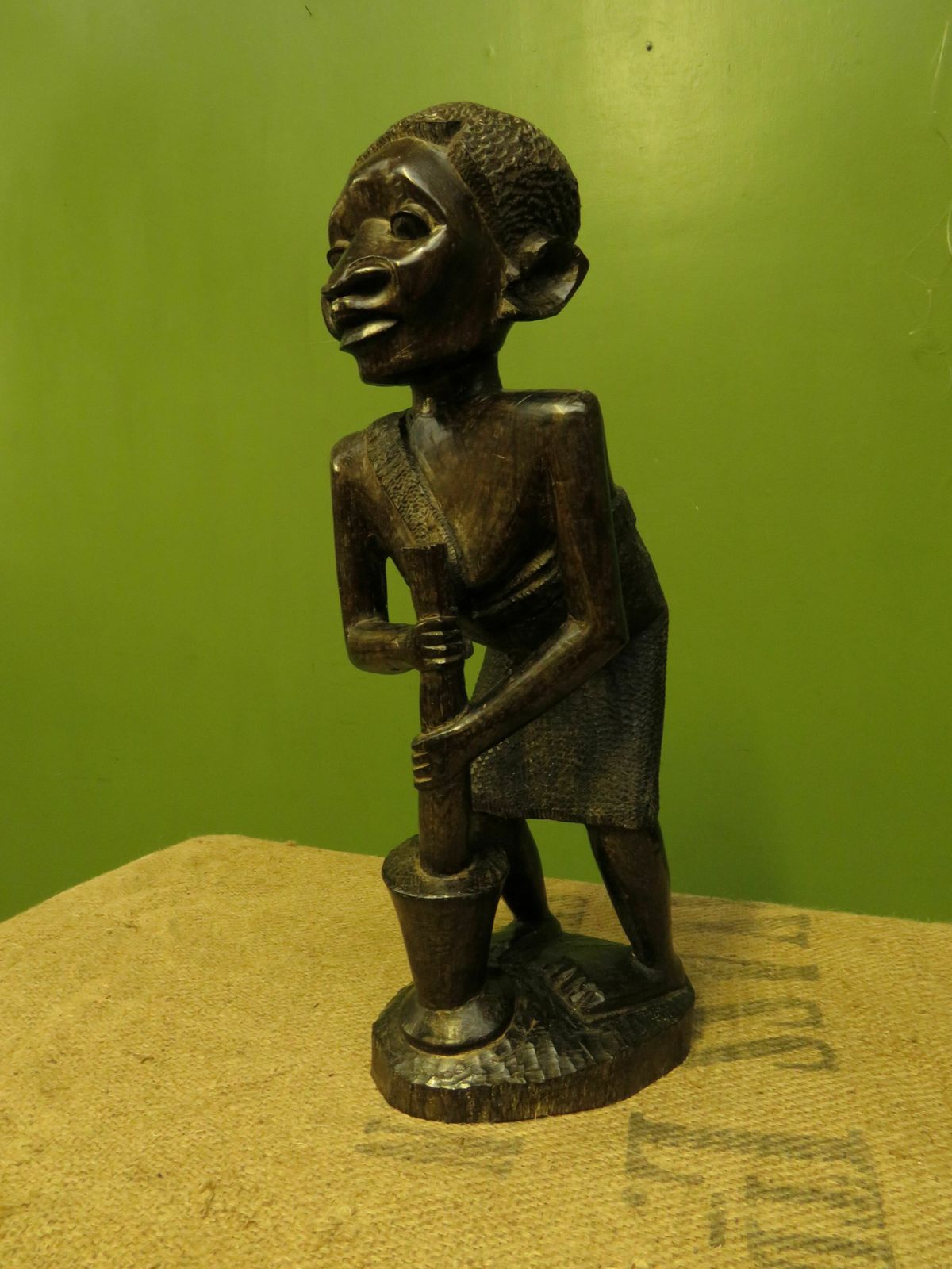 African Carved Ebony Figure Of Mother & Child photo 95.0
