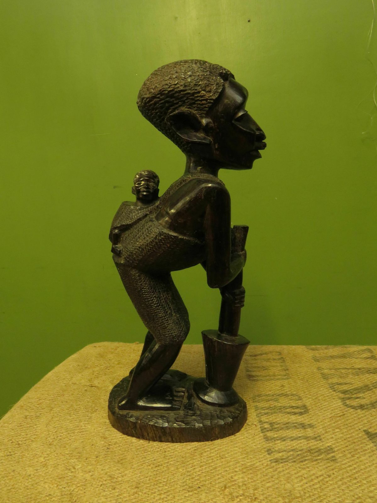 African Carved Ebony Figure Of Mother & Child photo buy