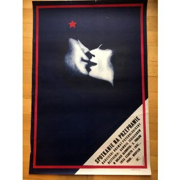 Poster For The Film Meeting At The Crossing, Author: Andrzej Onegin Dąbrowski, 1965