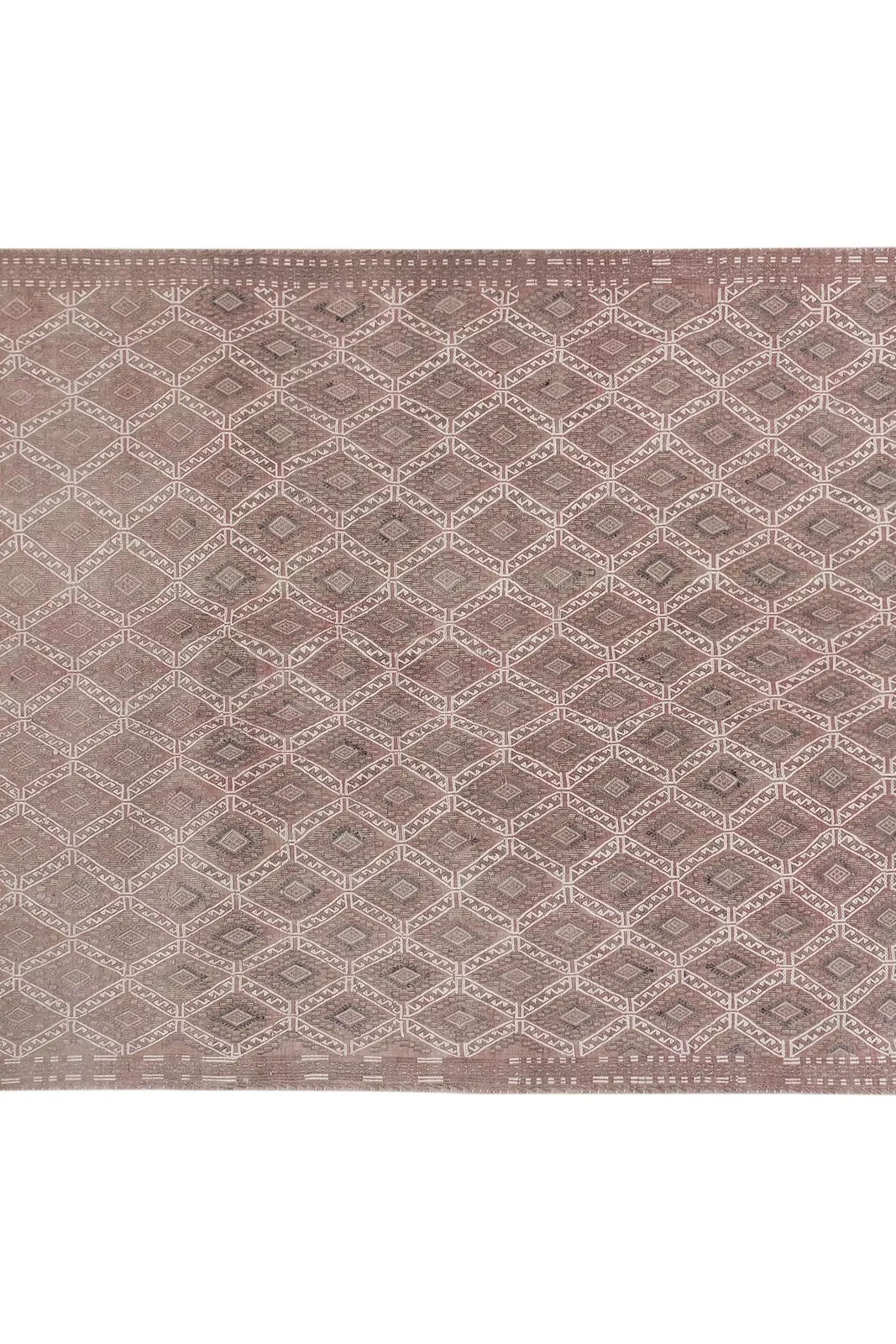 Vintage Embroided Jajim Kilim Rug 5'5'' X 7'8'' photo Textiles