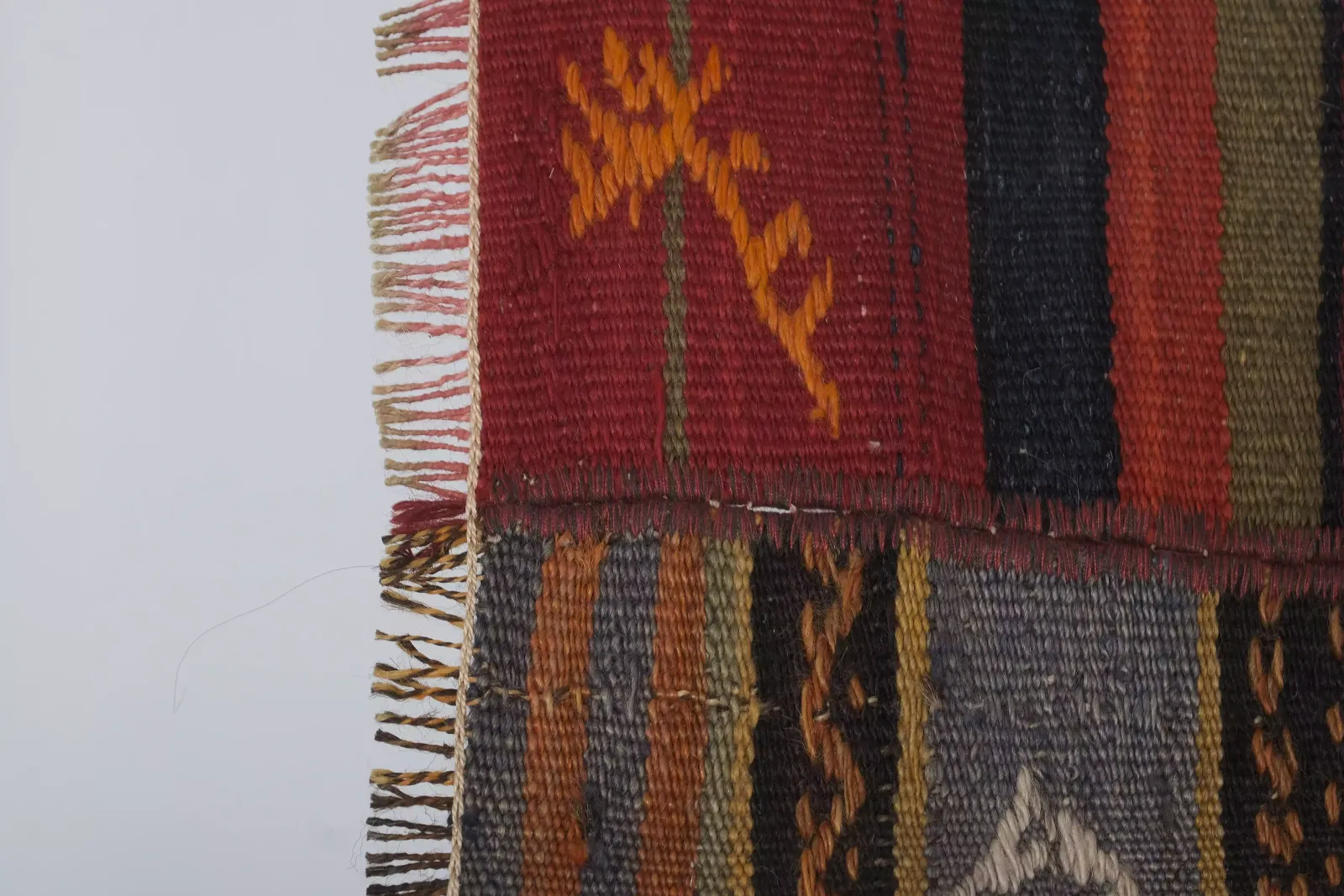Textiles 1970s Handmade Turkish Striped Kilim Rug 8'9'' X 11'7'' photo