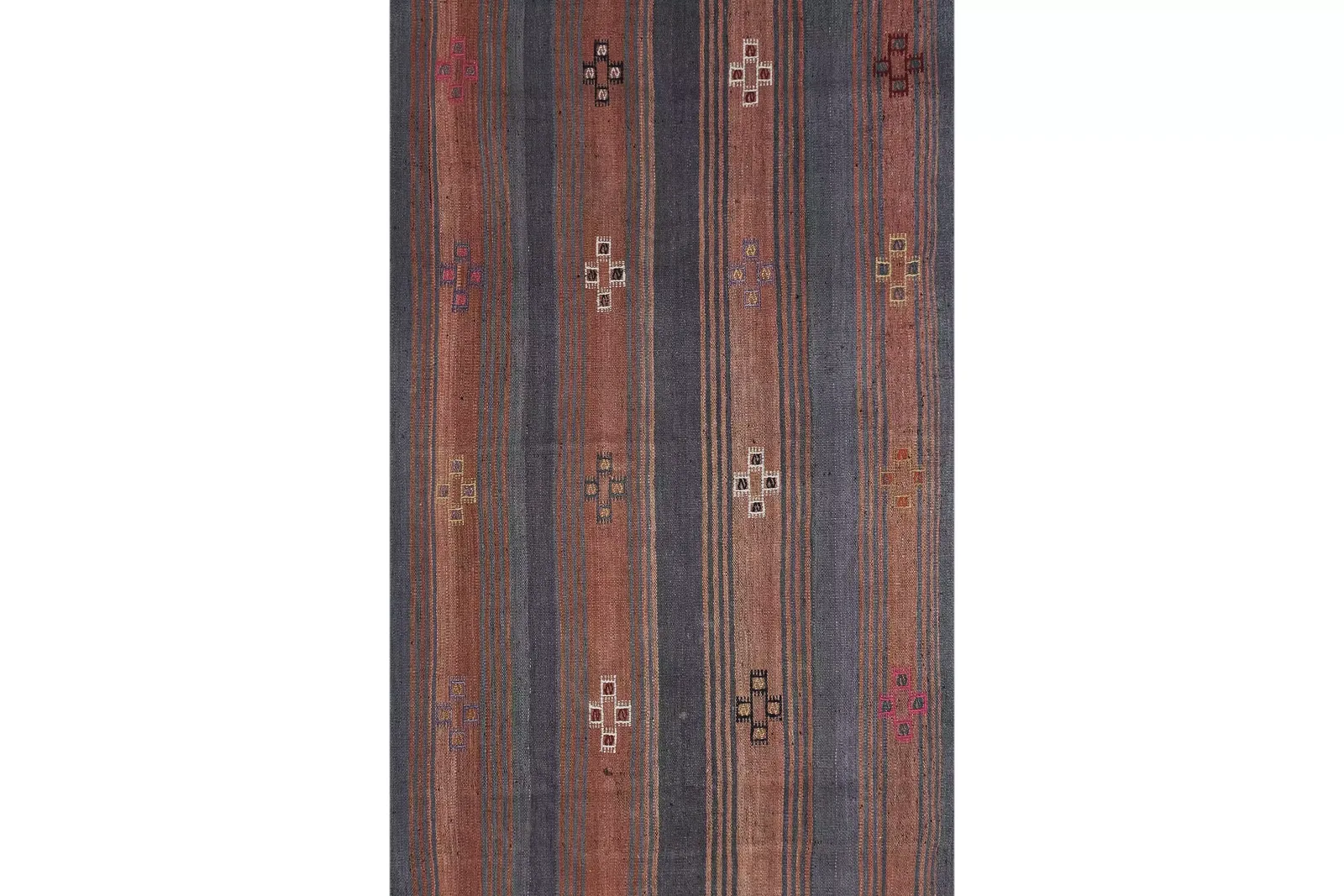 Turkish Striped Cotton Kilim 3'9'' X 9'4'' photo vinterior