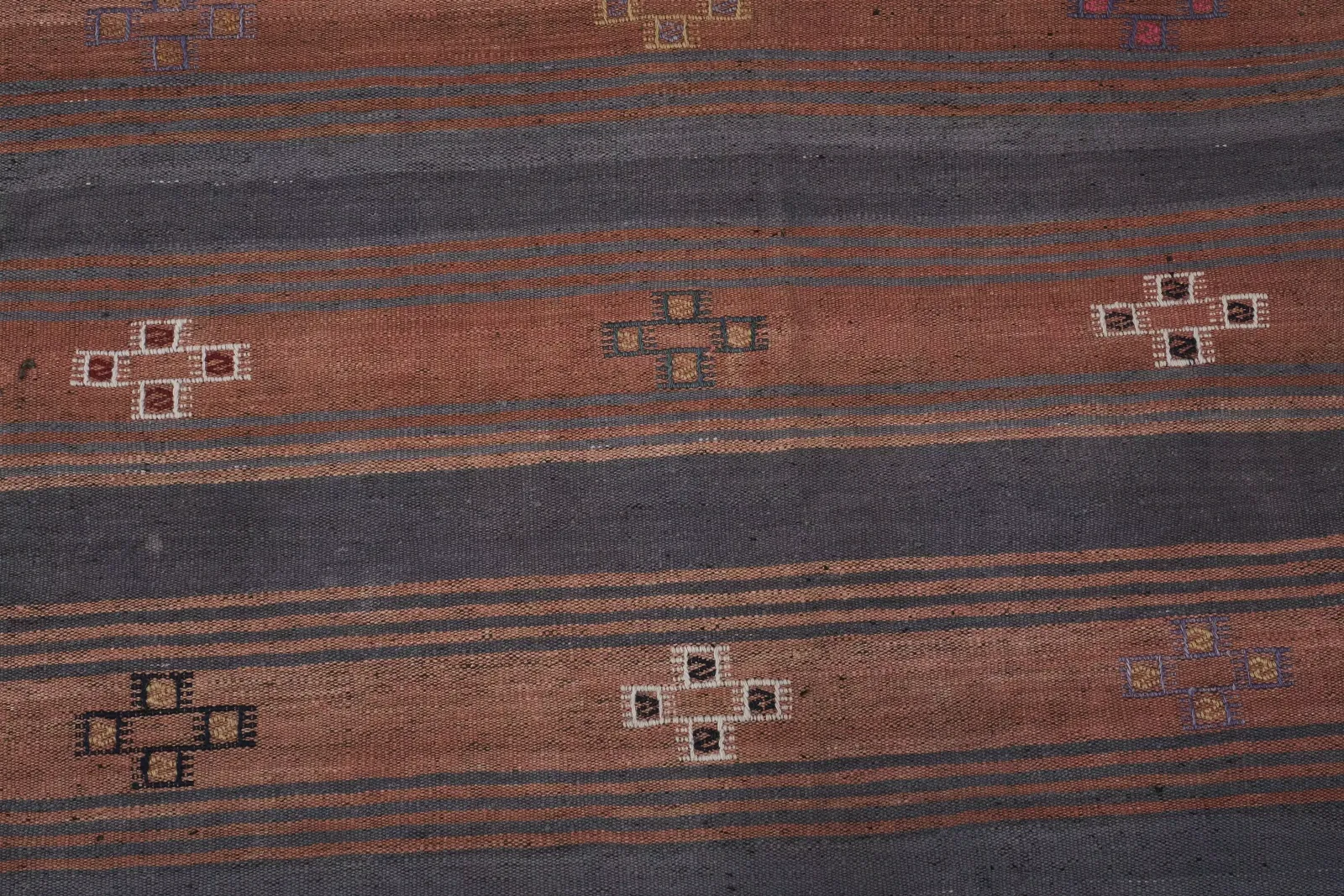 Turkish Striped Cotton Kilim 3'9'' X 9'4'' photo buy