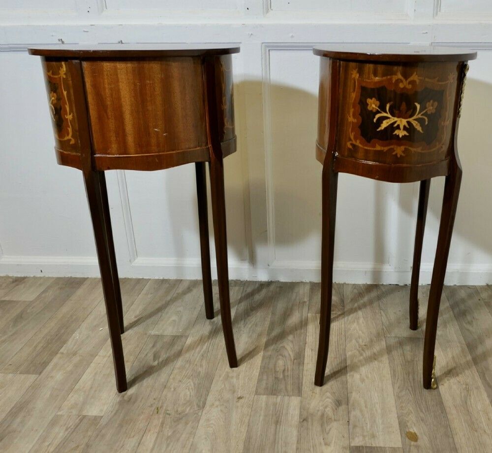 A Pair Of French Oval Side Tables Or Bedside Cabinets photo furniture