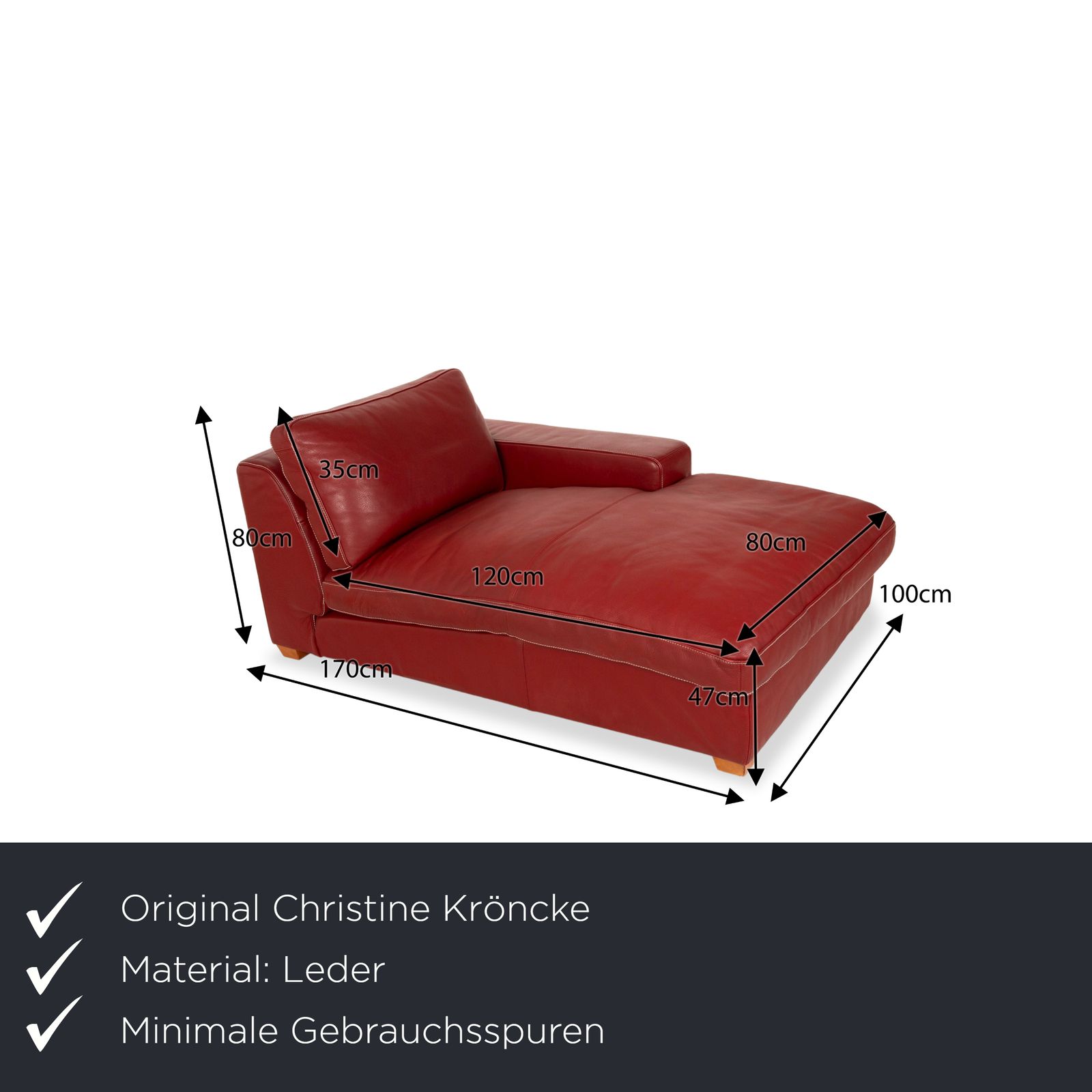 Christine Kröncke Leather Lounger Red photo furniture