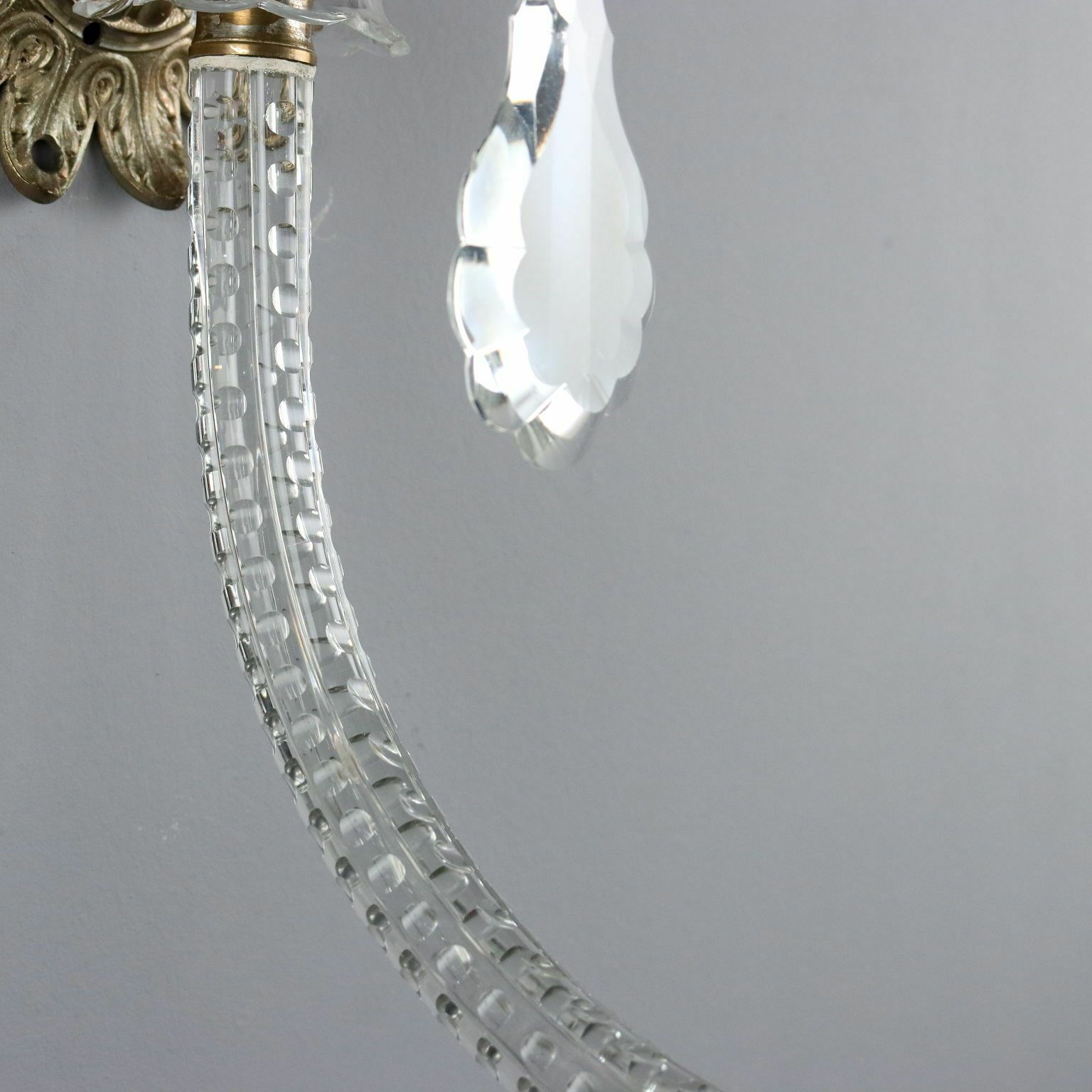 Antique Wall Lamps Crystal Glass Italy XX Century photo buy