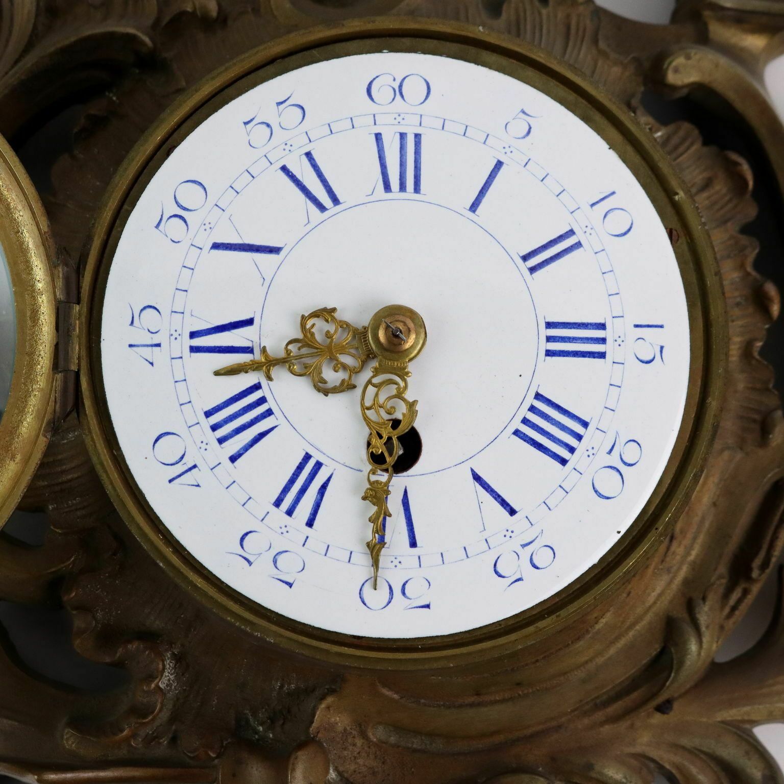Antique Wall Clock Gilded Bronze France 1921 photo for sale