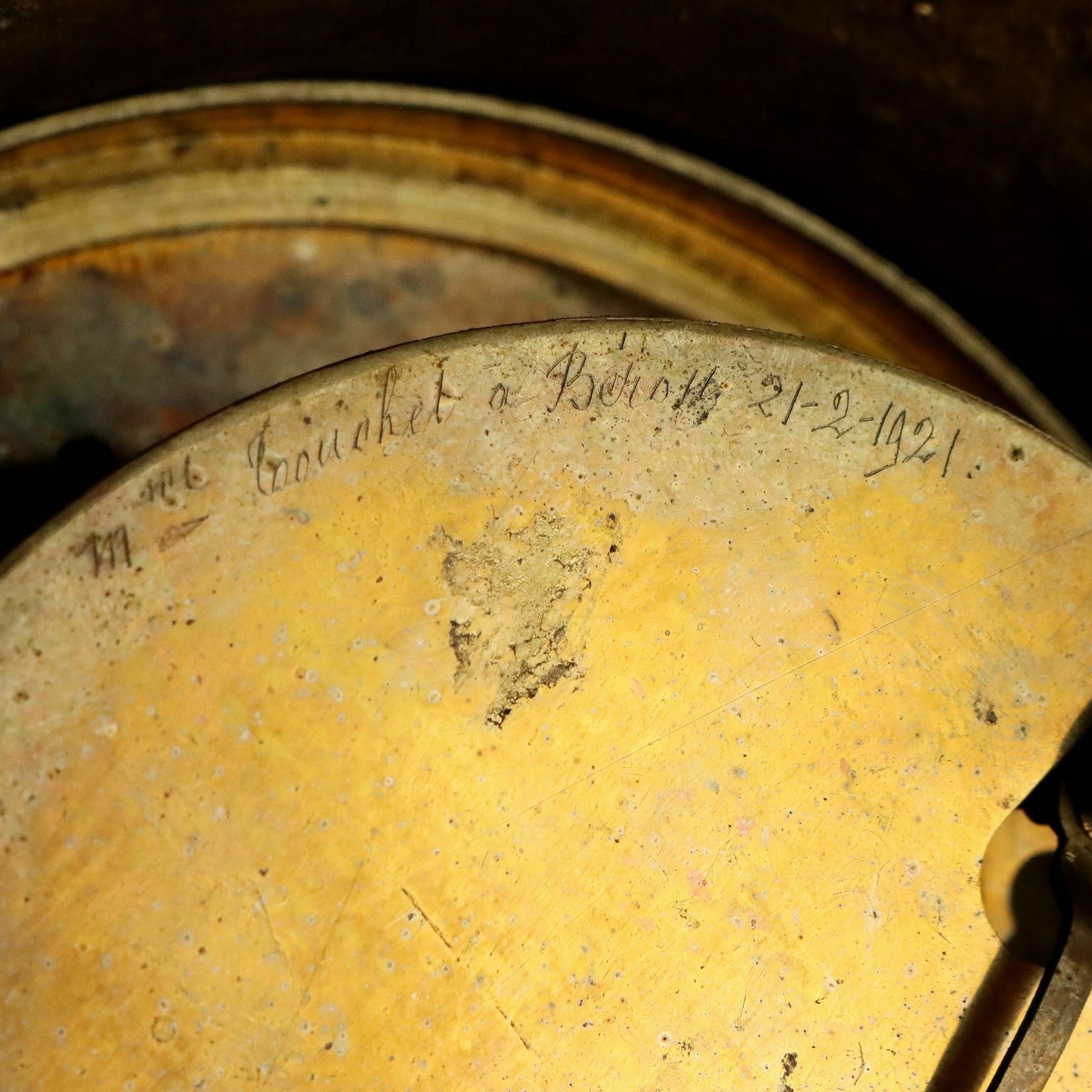 photo furniture Antique Wall Clock Gilded Bronze France 1921