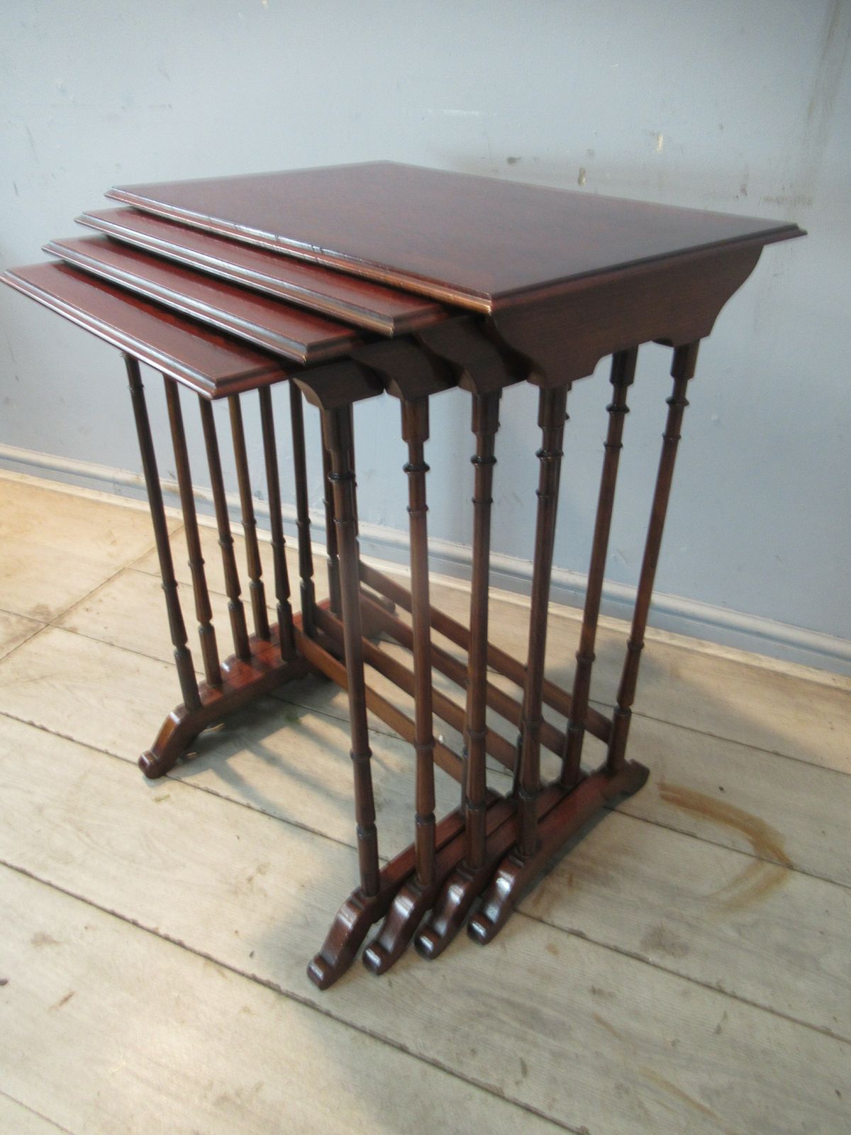 Edwardian   Mahogany  Nest Of   Four Occasional  Tables photo 450.0