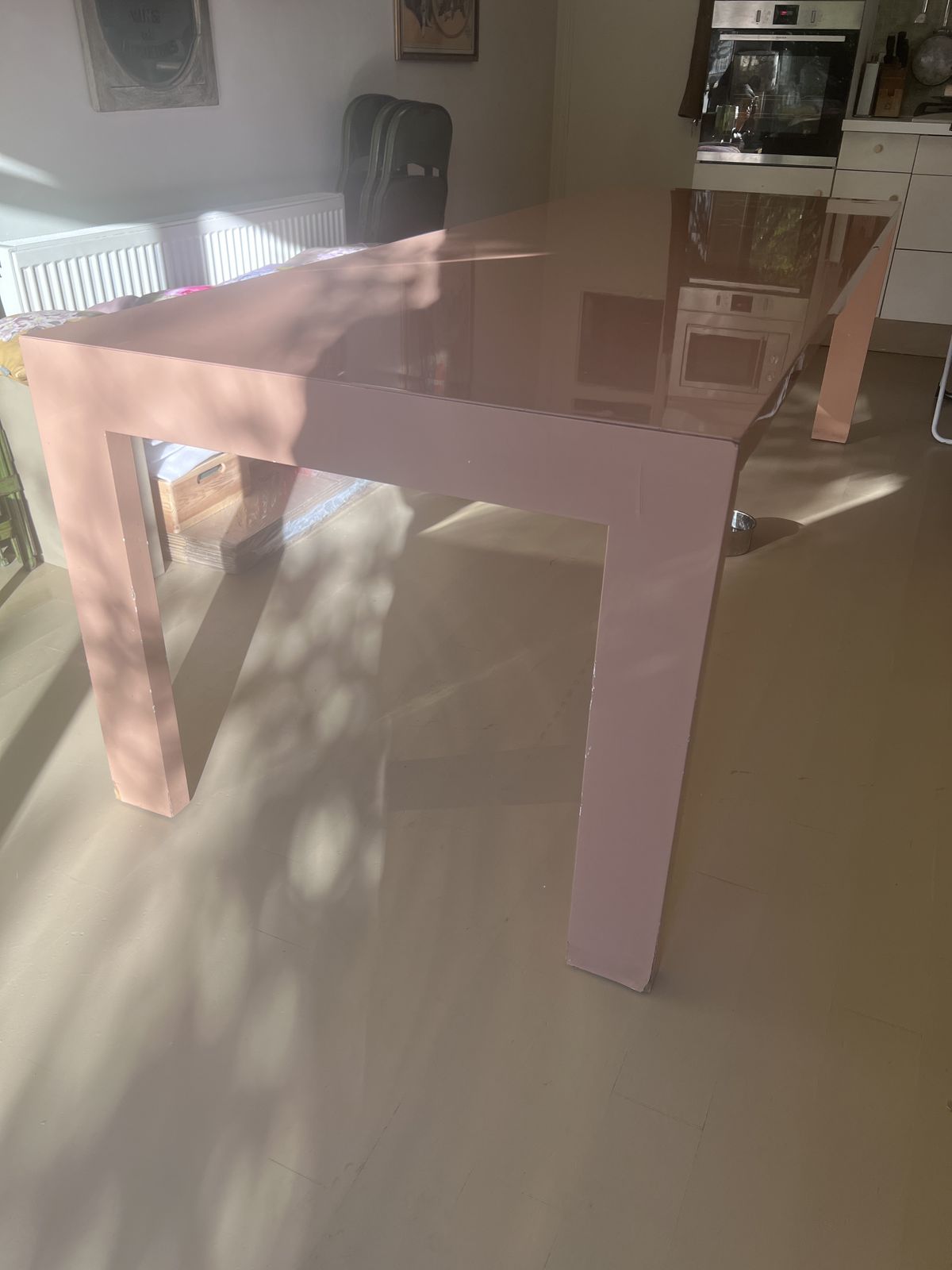 Furniture Rare Cappellini 250x90x75 Gamma Extra Long Dining Table By Jasper Morrison In Glossy/Polished Beige Lacquer (1998) photo