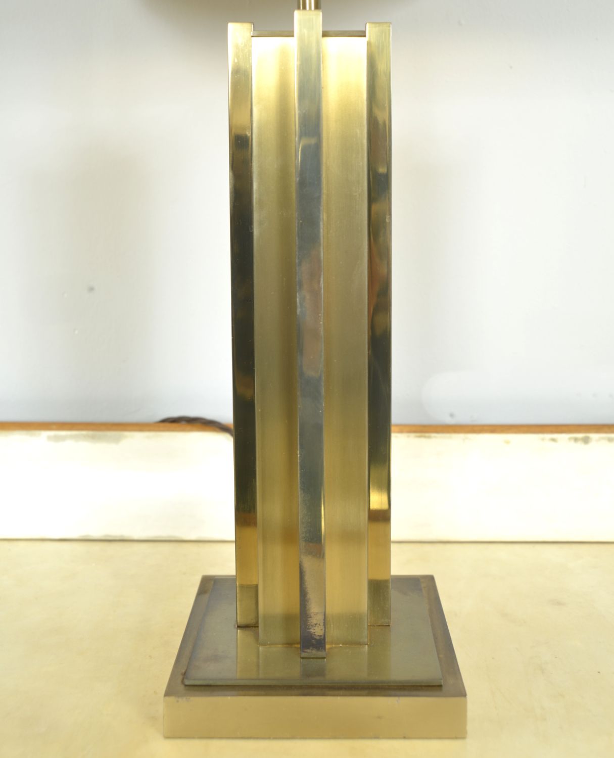 photo furniture 1970s Brutalist Brass Gold Table Lamp By Belgo Chrom Willy Rizzo Style Belgium