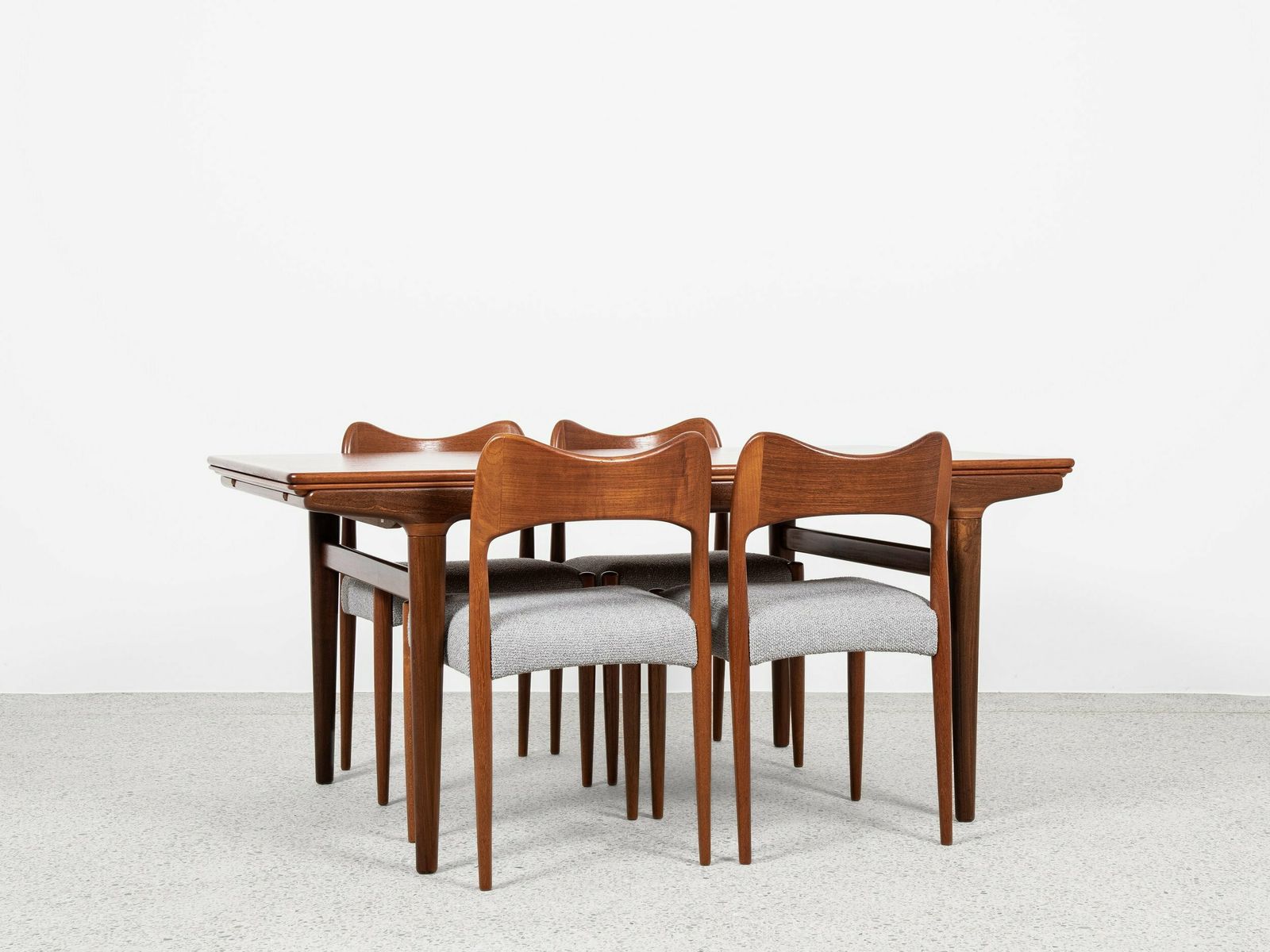 Midcentury Rectangular Extendable Dining Table In Teak By Johannes Andersen For Uldum 1960s photo furniture