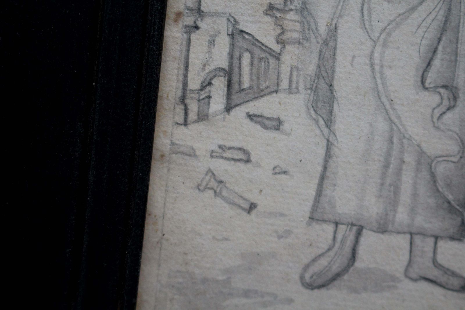 photo for sale Early 19th Century Pencil Sketch, Warrior & Divines Medieval Grand Tour