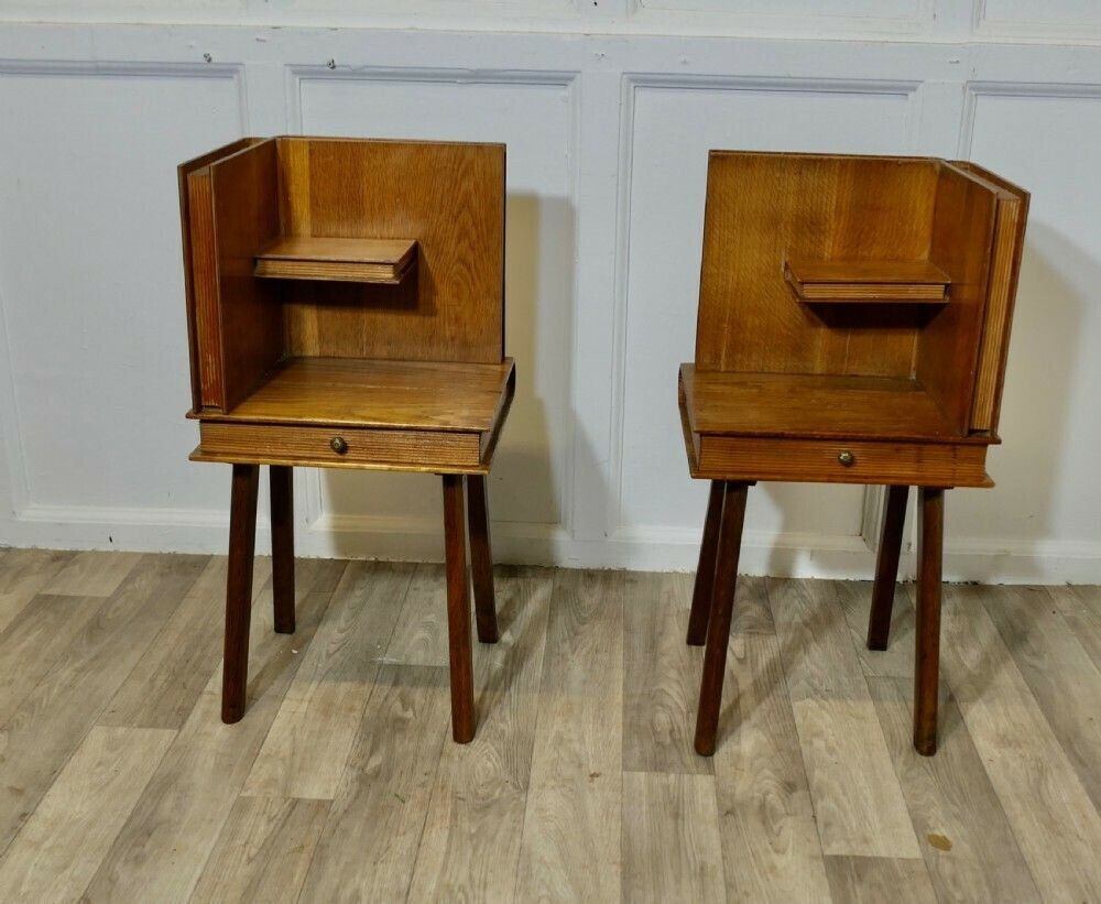 A Pair Of French Arts And Crafts Bedside Tables