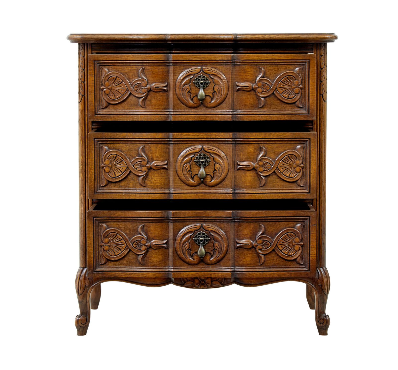 Mid Century Carved Oak Small Chest Of Drawers By Bodafors photo 985.0