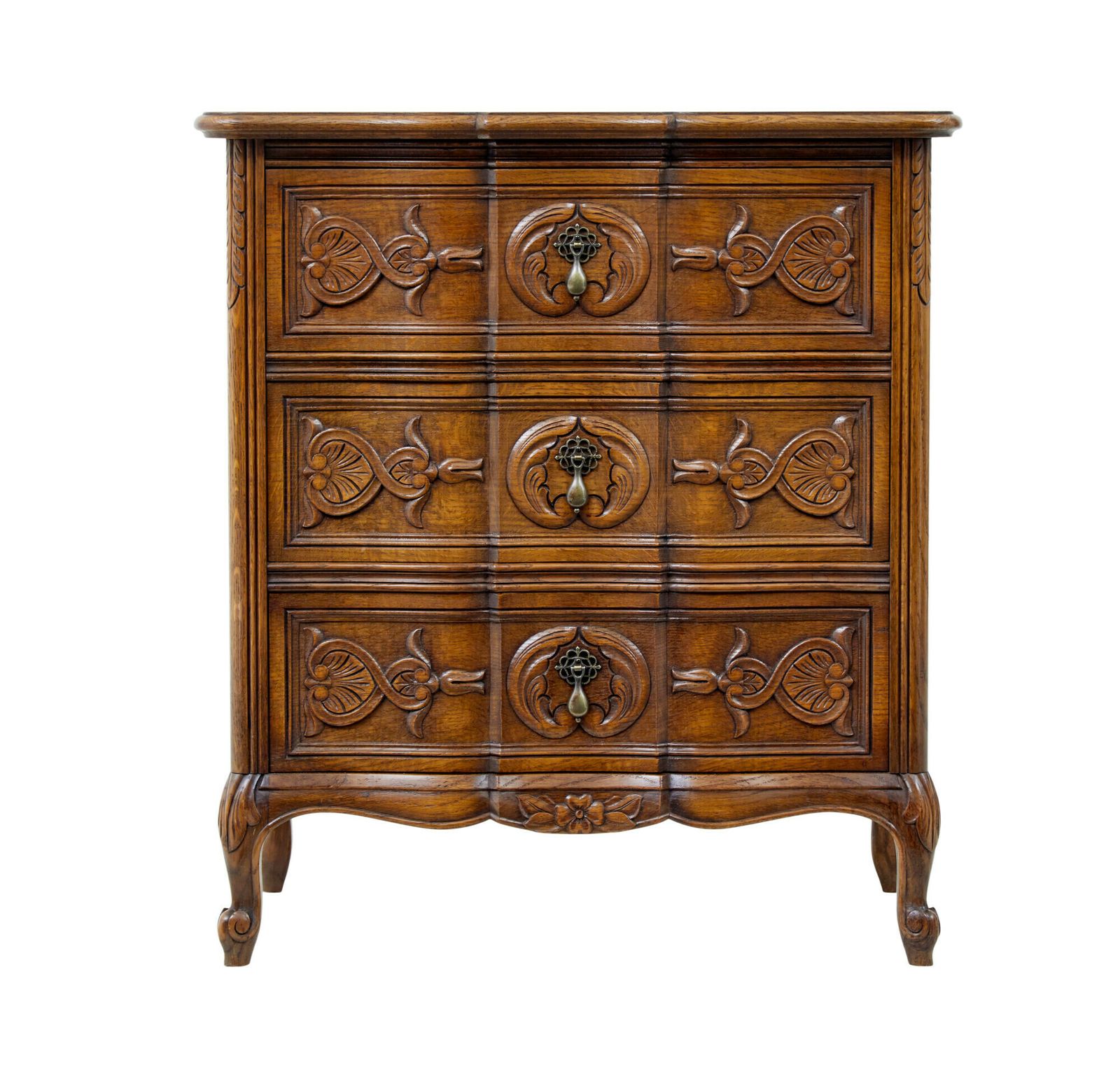 Mid Century Carved Oak Small Chest Of Drawers By Bodafors photo vinterior