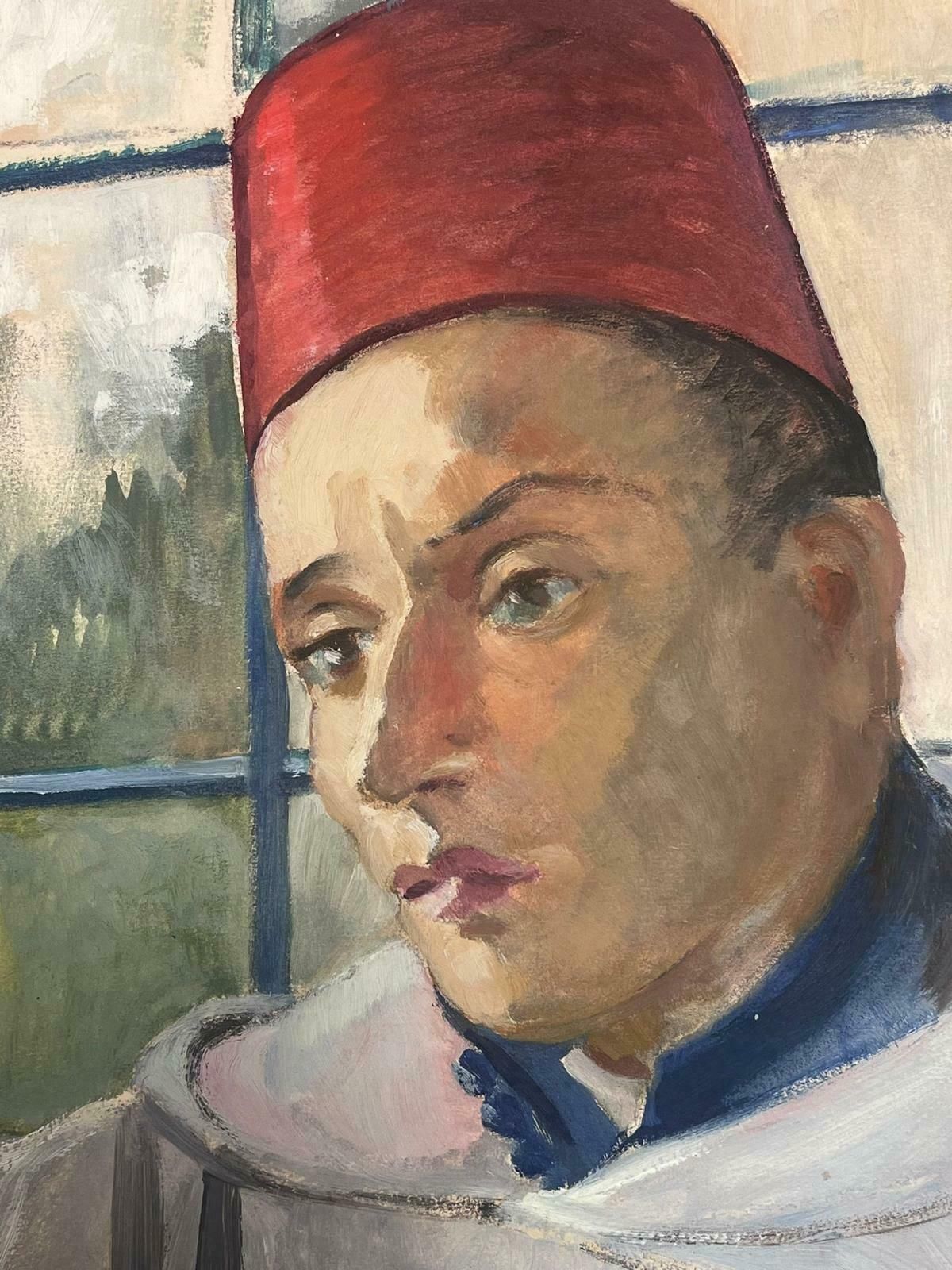 Y. Blanchon1930's Portrait Of A Man Wearing A Fez Hat  1930's photo for sale