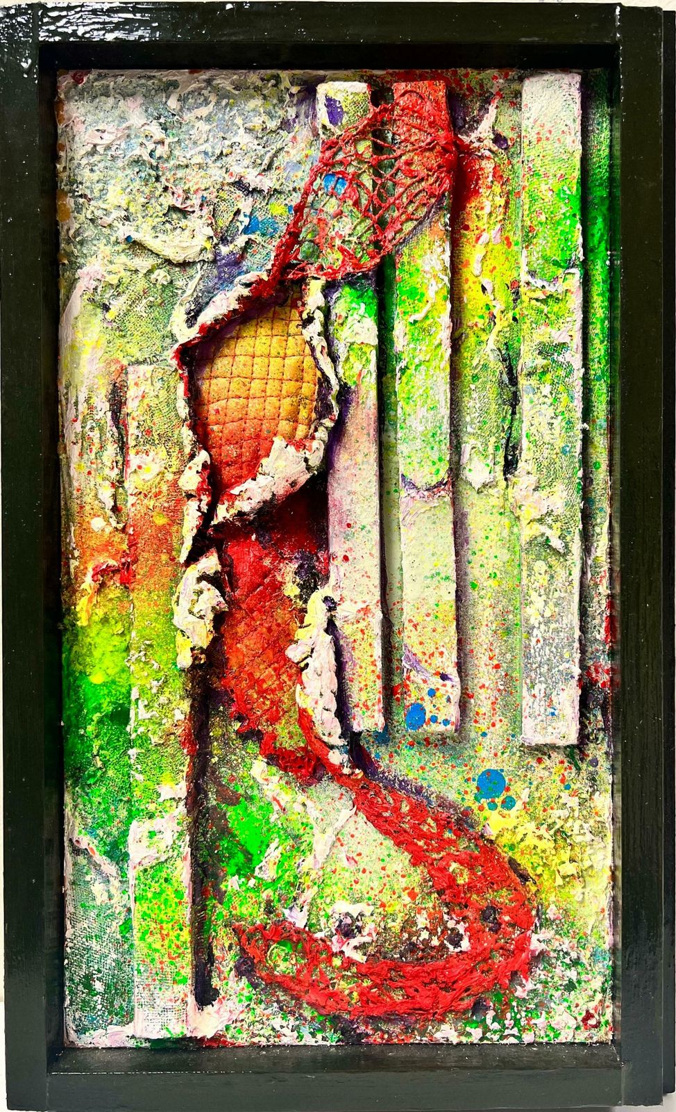 French Schoolcontemporary French Abstract Collage Mixed Media Painting Original Signed Work2004 photo furniture