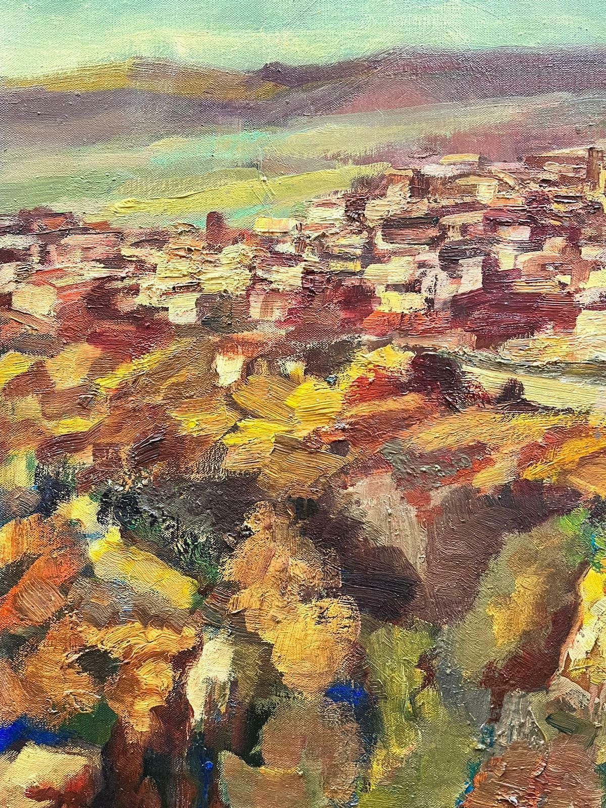 Josine Vignonmid 20th Century Provence Village Signed French Oil Beautiful Thick Oil Paint1960's photo Art