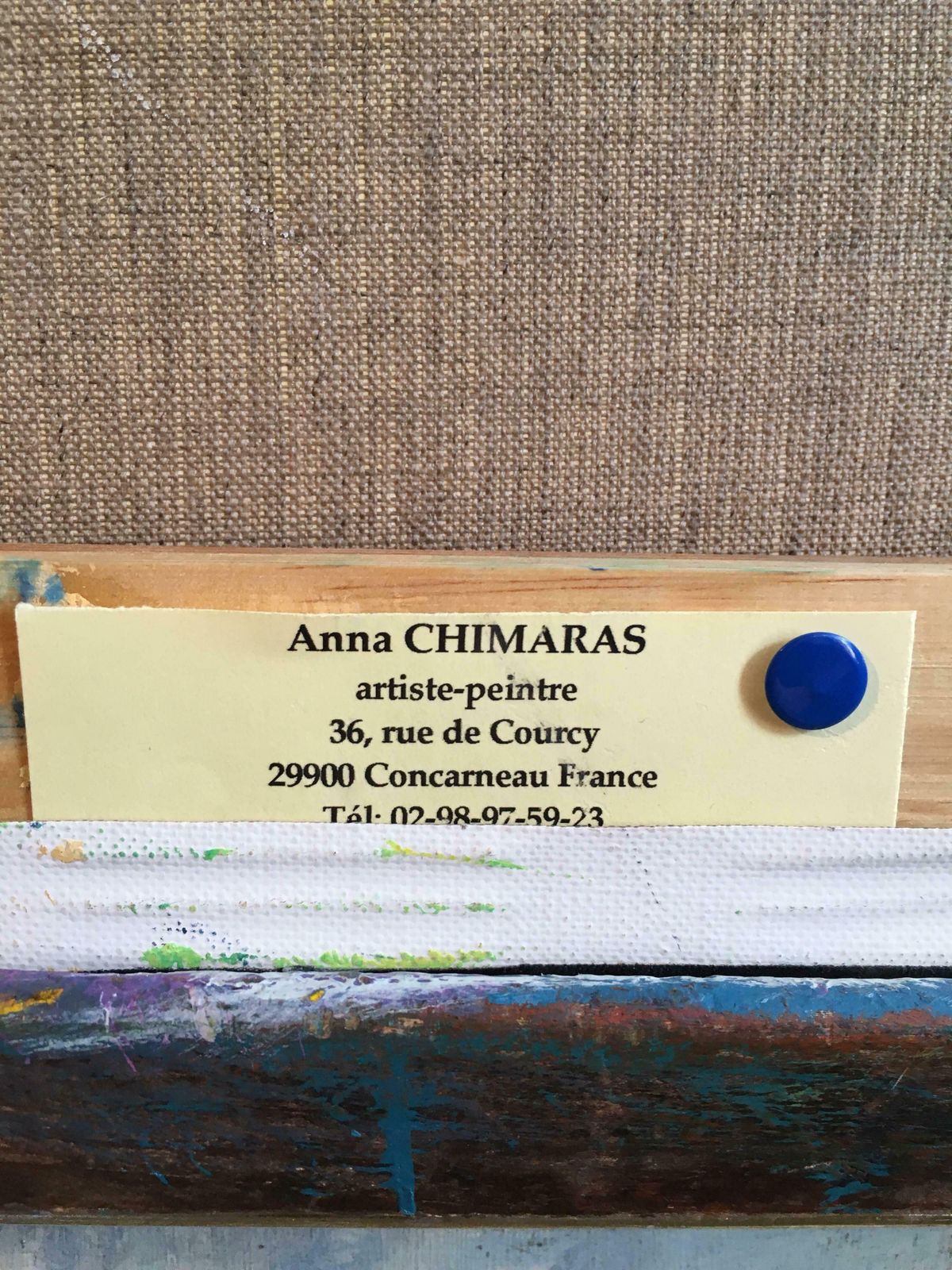 Anna Chimaras“Mint Lemon Tastes” Large French Abstract  Painting photo vintage