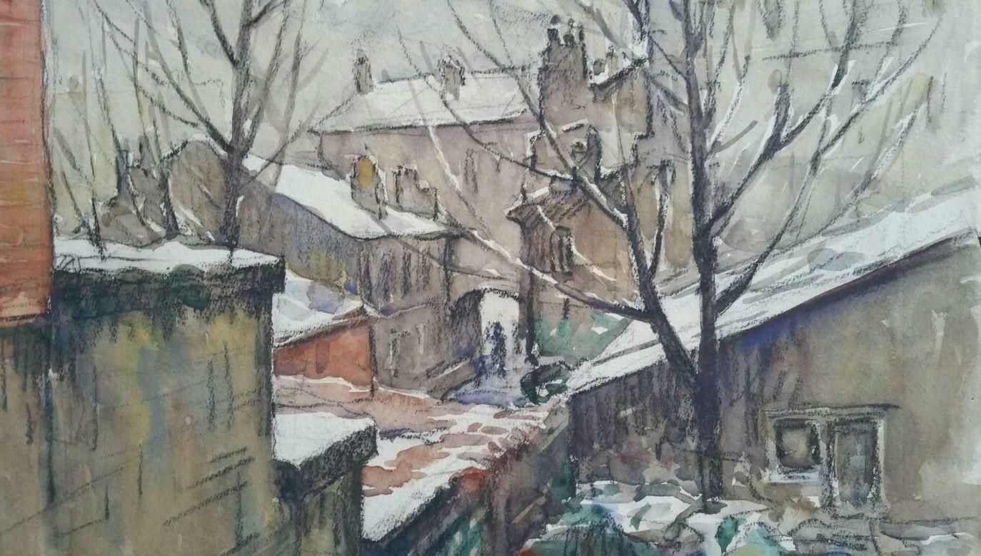 Henri Milochecole De Paris Mid 20th Century City Architectural Winter Scene 1940's