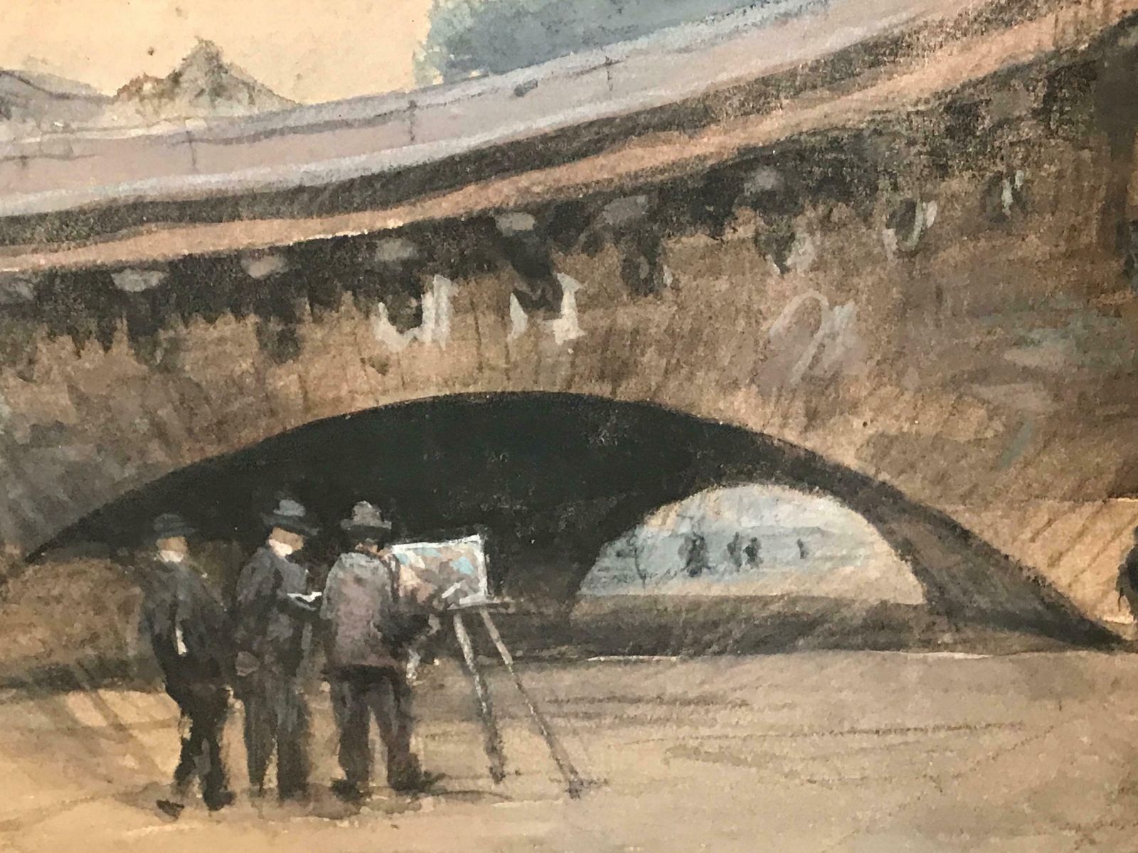 Rene Ligeronpainting Under Le Pont Neuf River Seine Paris, Fine Impressionist Paintingc. 1920's photo vintage