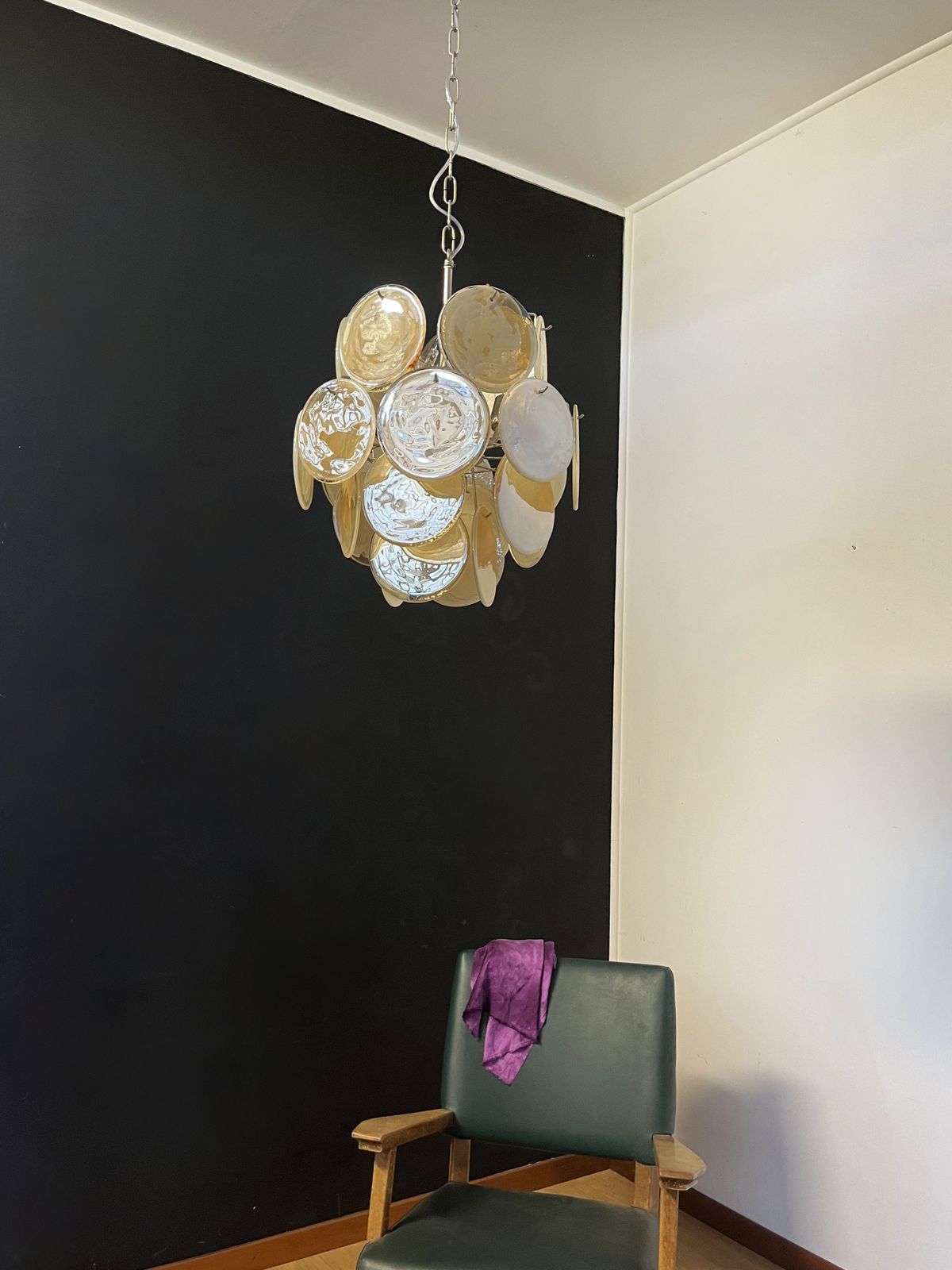 Vintage Italian Murano Chandelier   24 Gold Disks photo buy