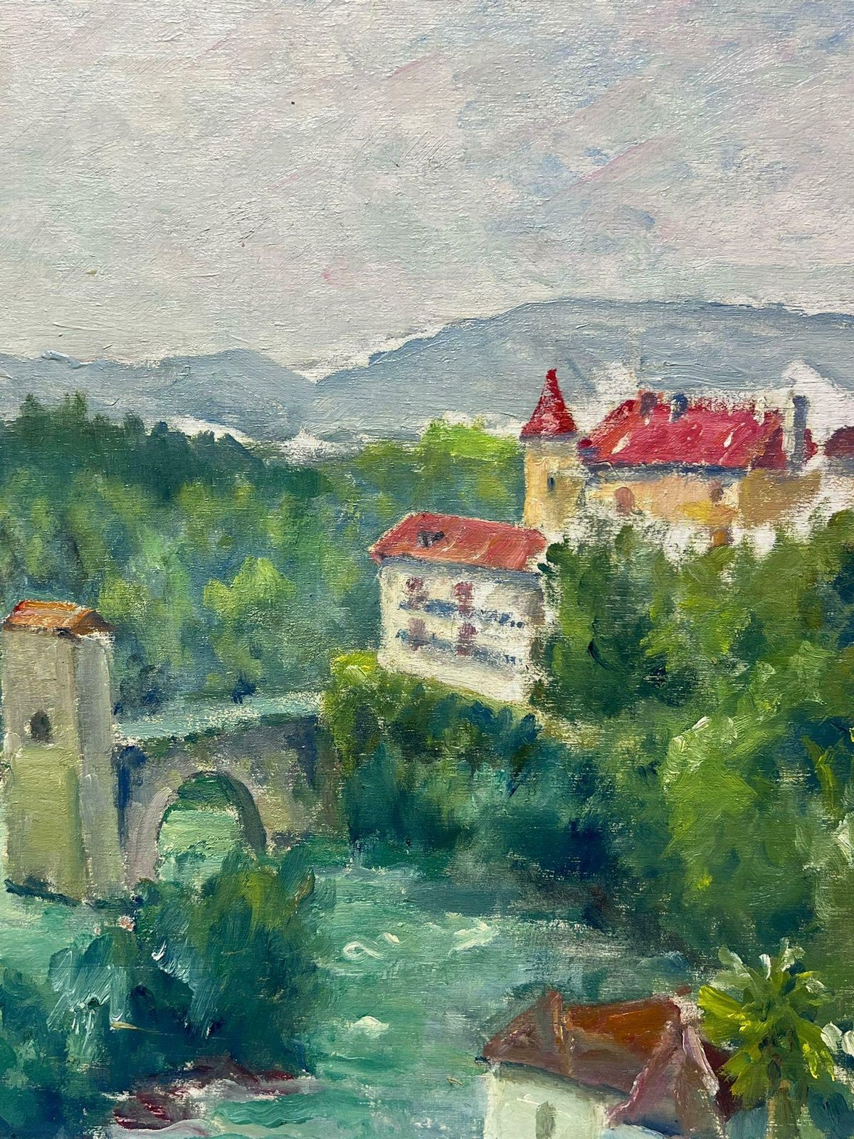 Regine Davidmid 20th Century 1950's French Post Impressionist Oil The Old French Town1950's photo 758.0
