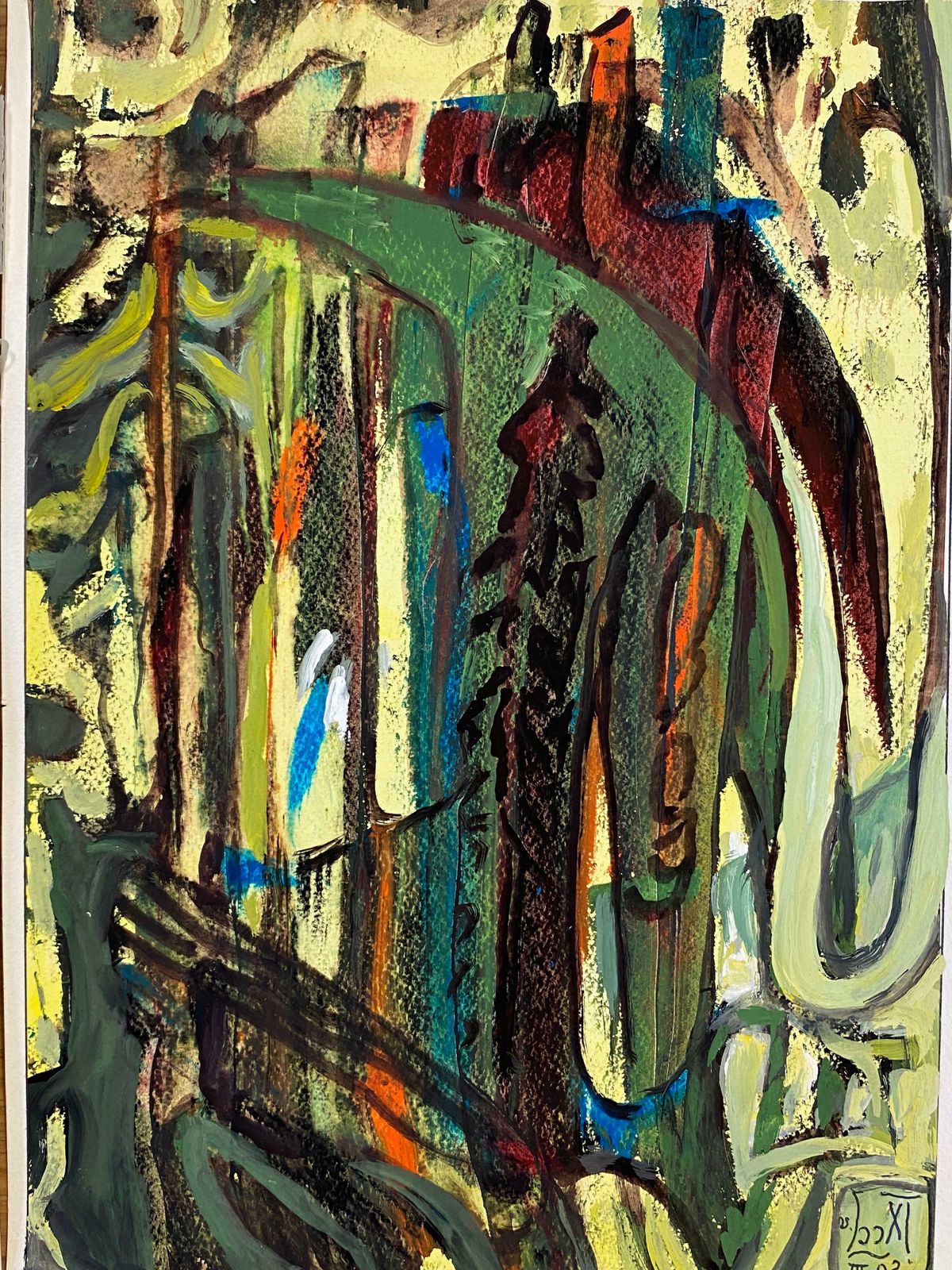 Unknownset Of 9 Original French Abstract Oil Paintings   Each Signed & Dated C. 1993