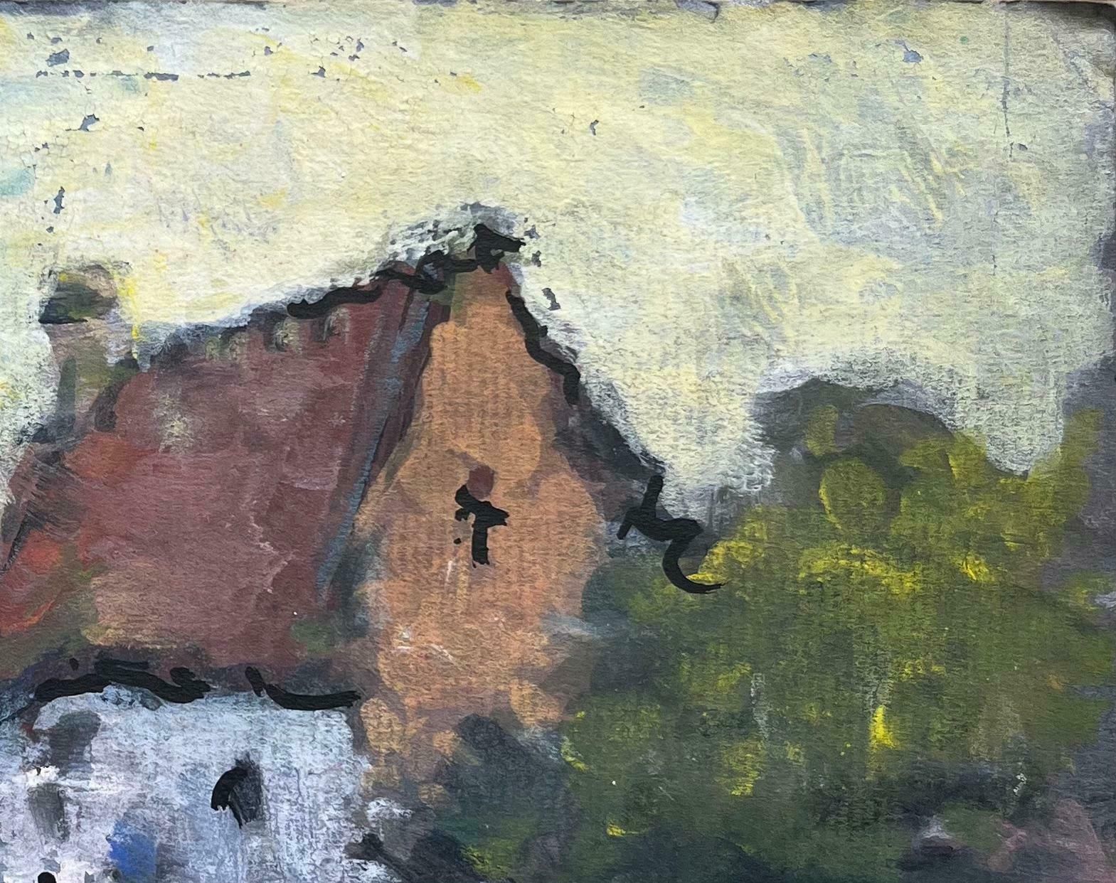 Maurice Mazeiliefrench Impressionist Painting Of Rustic Village Dwellings20th Century photo vinterior