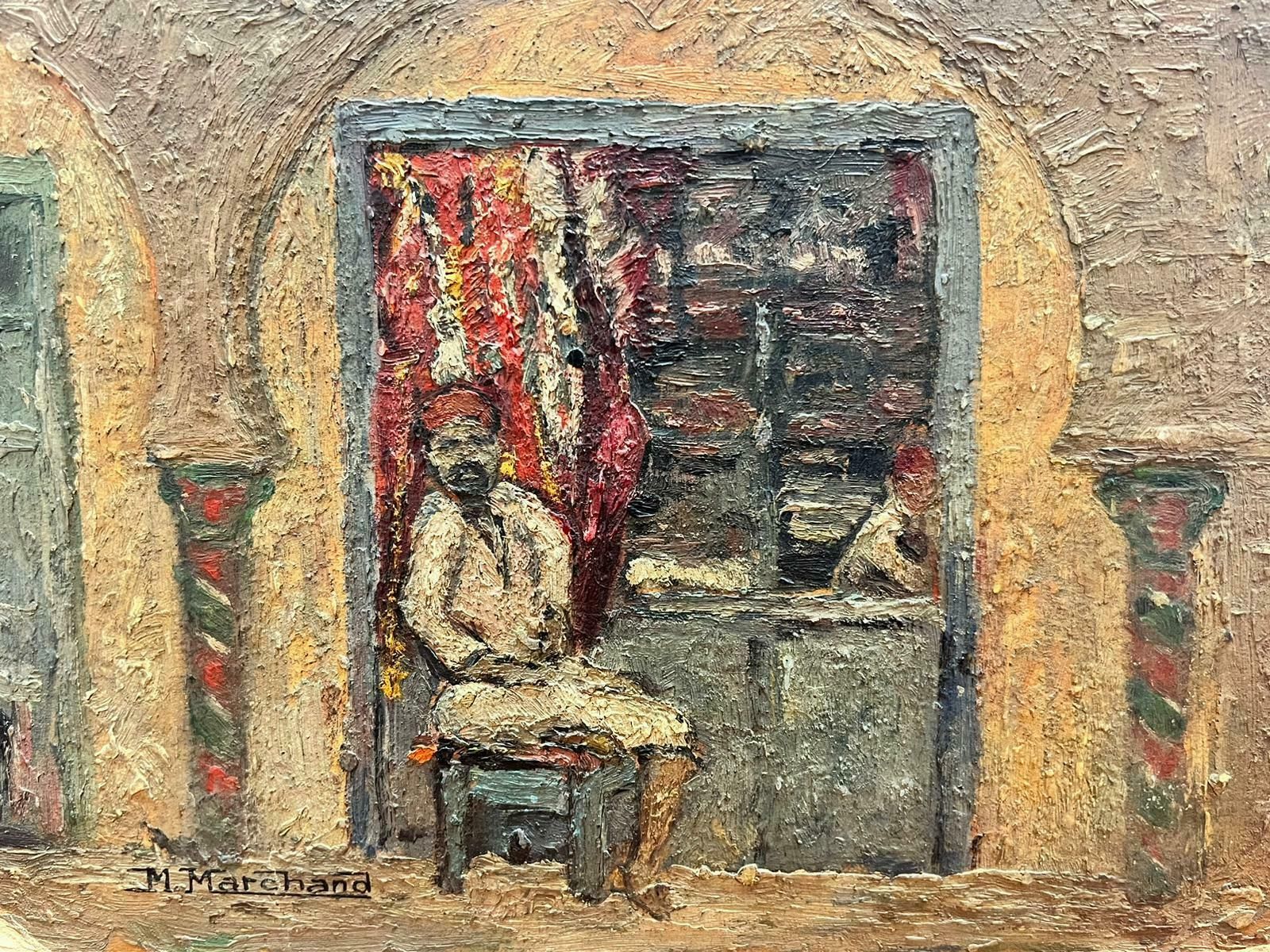 French Schoolboutique Shop Seller Tunisia Souks Signed French 1950’s Oil Painting1950’s photo Art