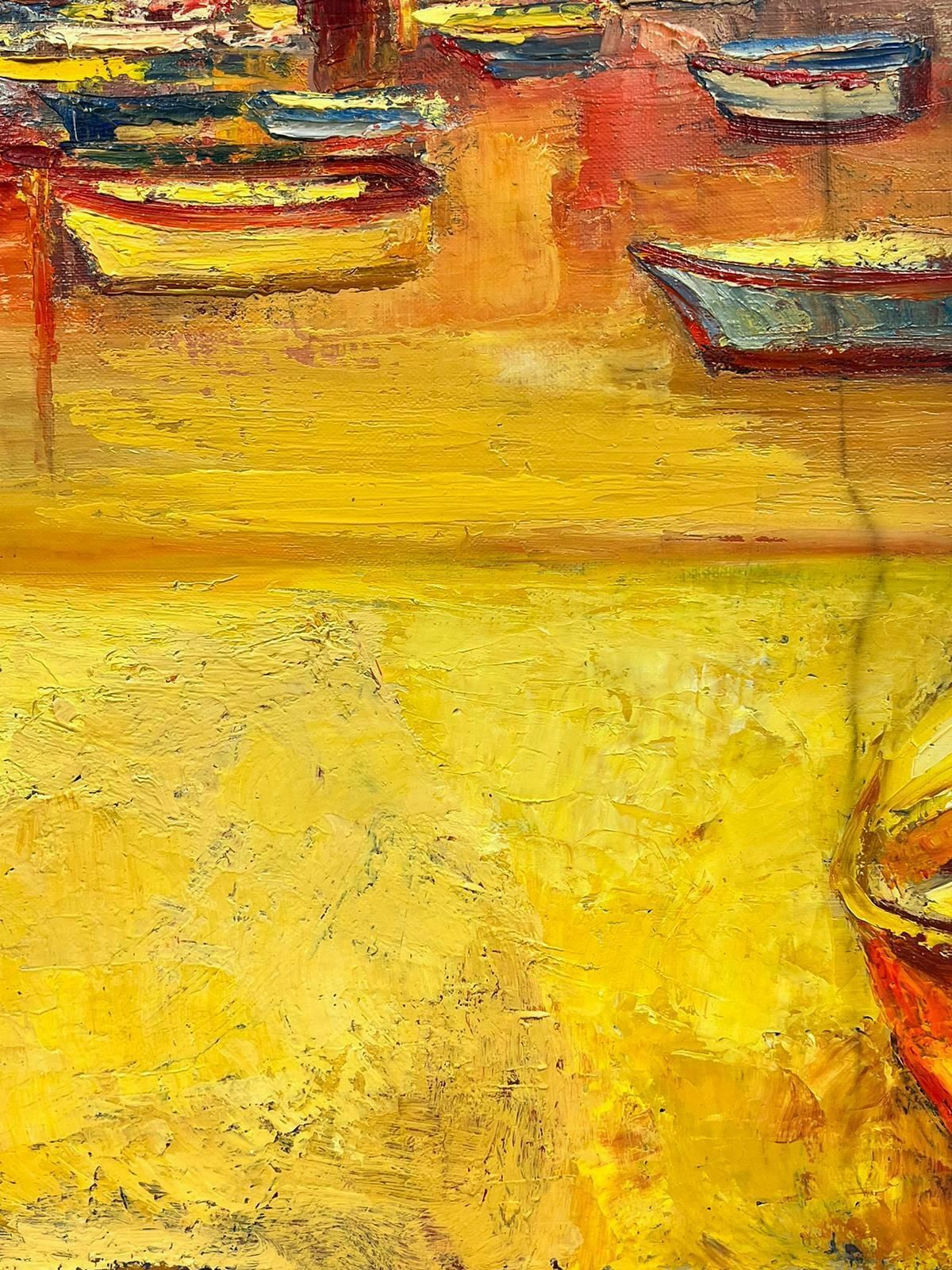 Josine Vignonmarseille Harbour 1960s French Impressionist Oil Burnt Orange Sienna Ochre Color1960's photo buy