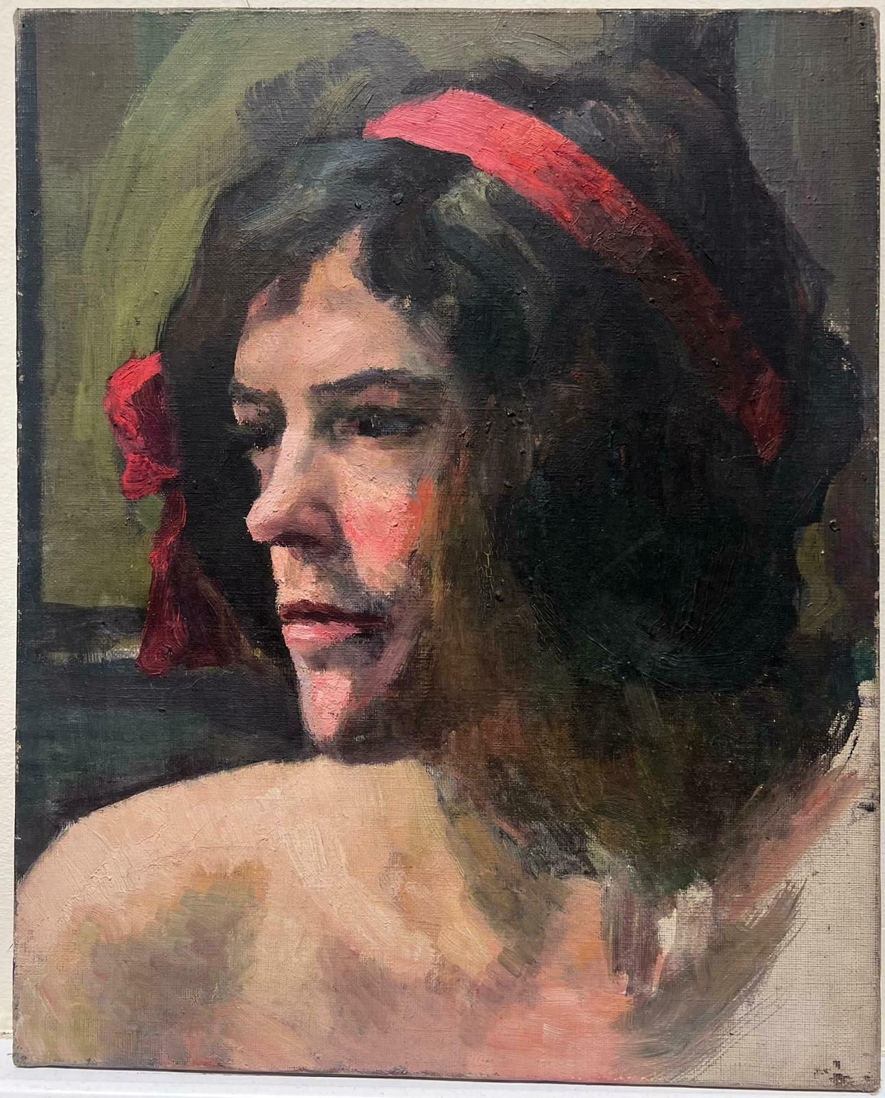 Louise Alix1930's French Impressionist Oil Sketch Portrait Of Semi Nude Figure1930's photo furniture