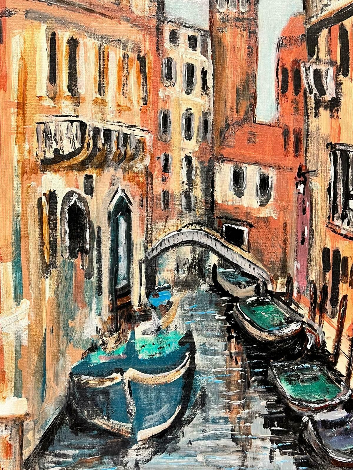 Contemporary British The Venetian Canal Quiet Backwater Modern British Painting photo Art