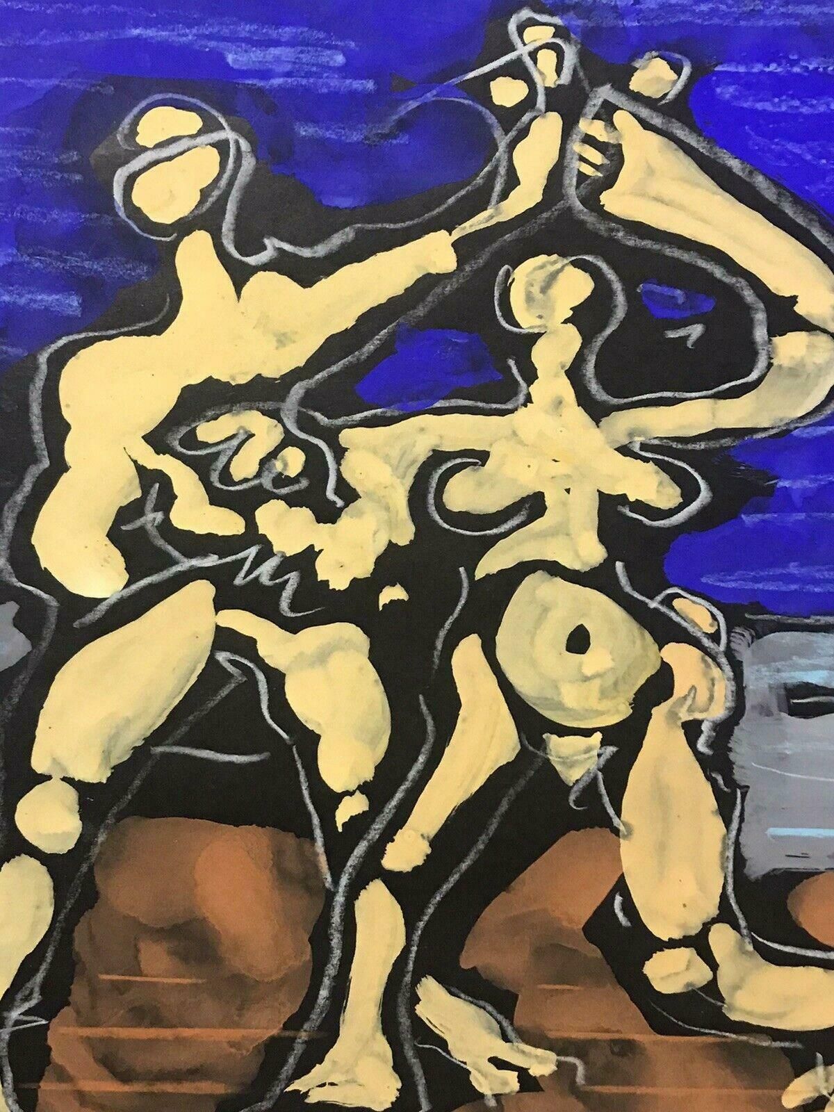 Roger Hersonroger Herson (1922 2008) Signed French Abstract Painting   Surrealist Figures20th Century photo vinterior