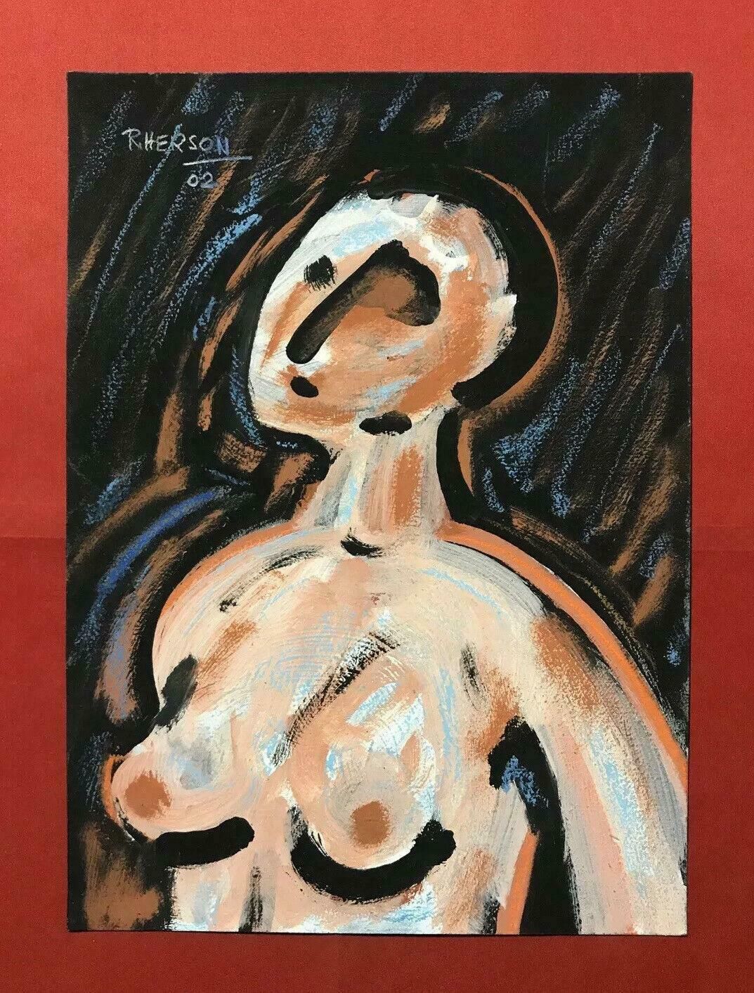 Roger Hersonsigned French Abstract Nude Painting   Nude Woman20th Century photo furniture