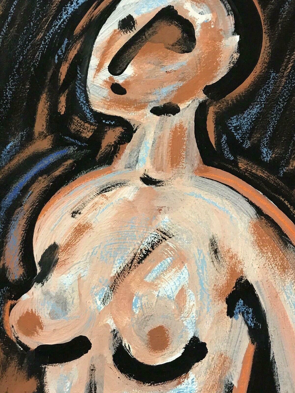 Roger Hersonsigned French Abstract Nude Painting   Nude Woman20th Century photo Art